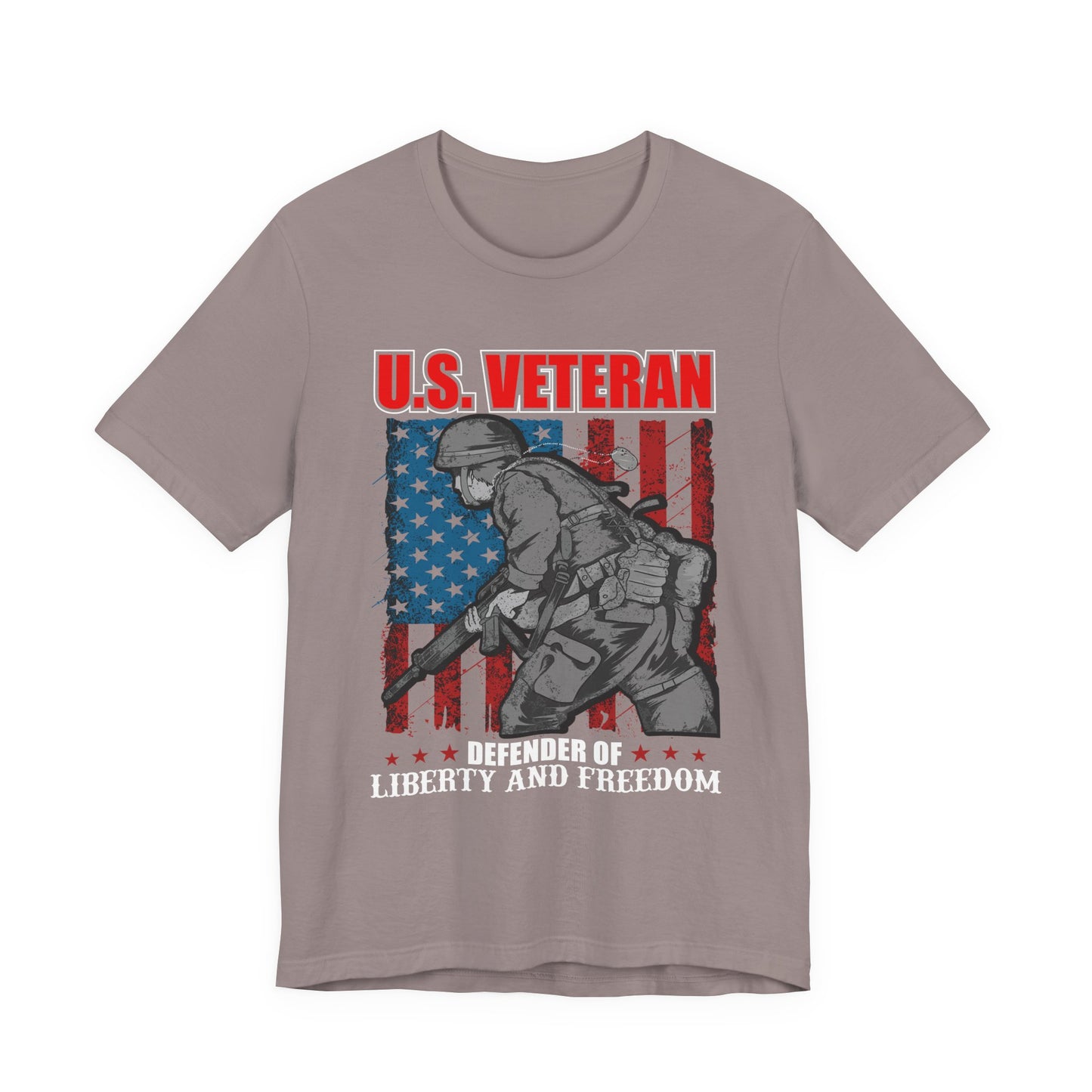 U.S. Veteran Soldier Illustration Tee Defender of Liberty and Freedom Unisex Cotton v31