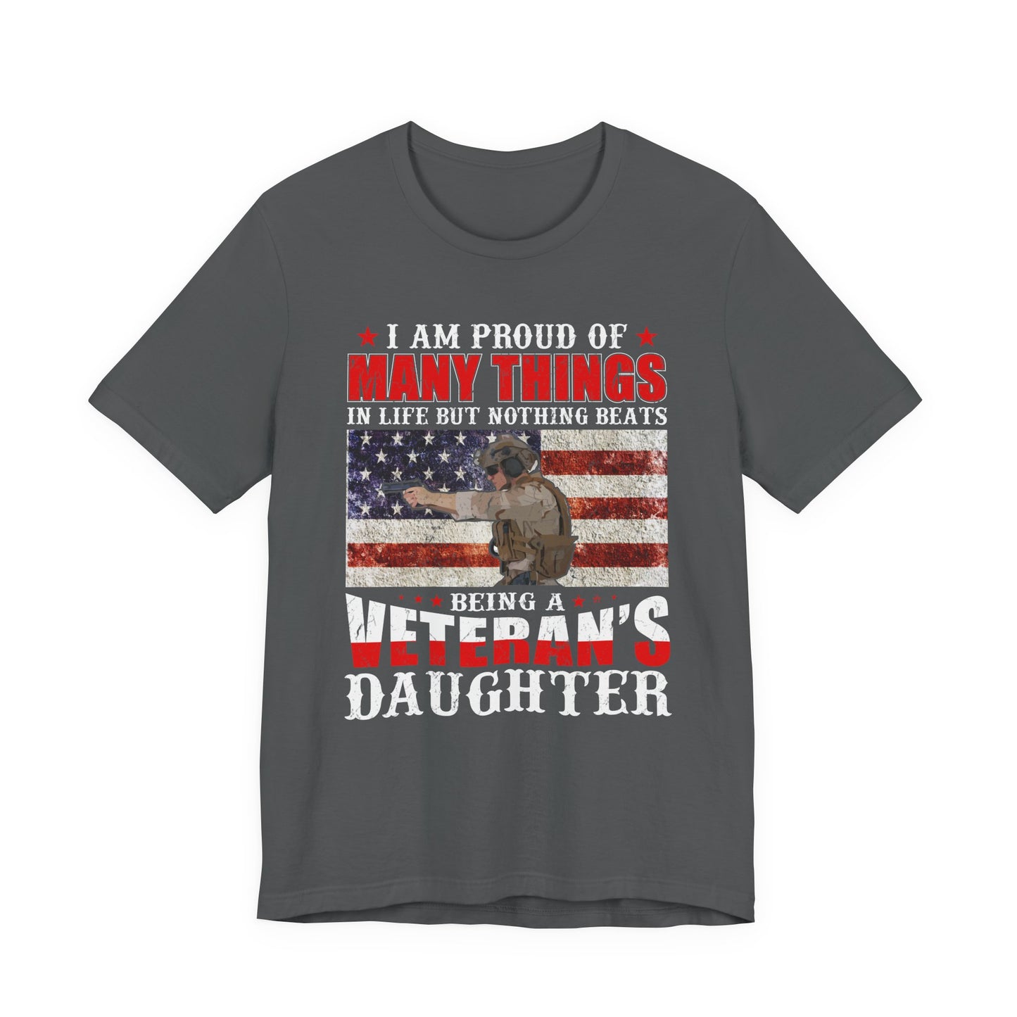 Veteran's Daughter T-Shirt American Flag Military Proud  Unisex Cotton Tee v28