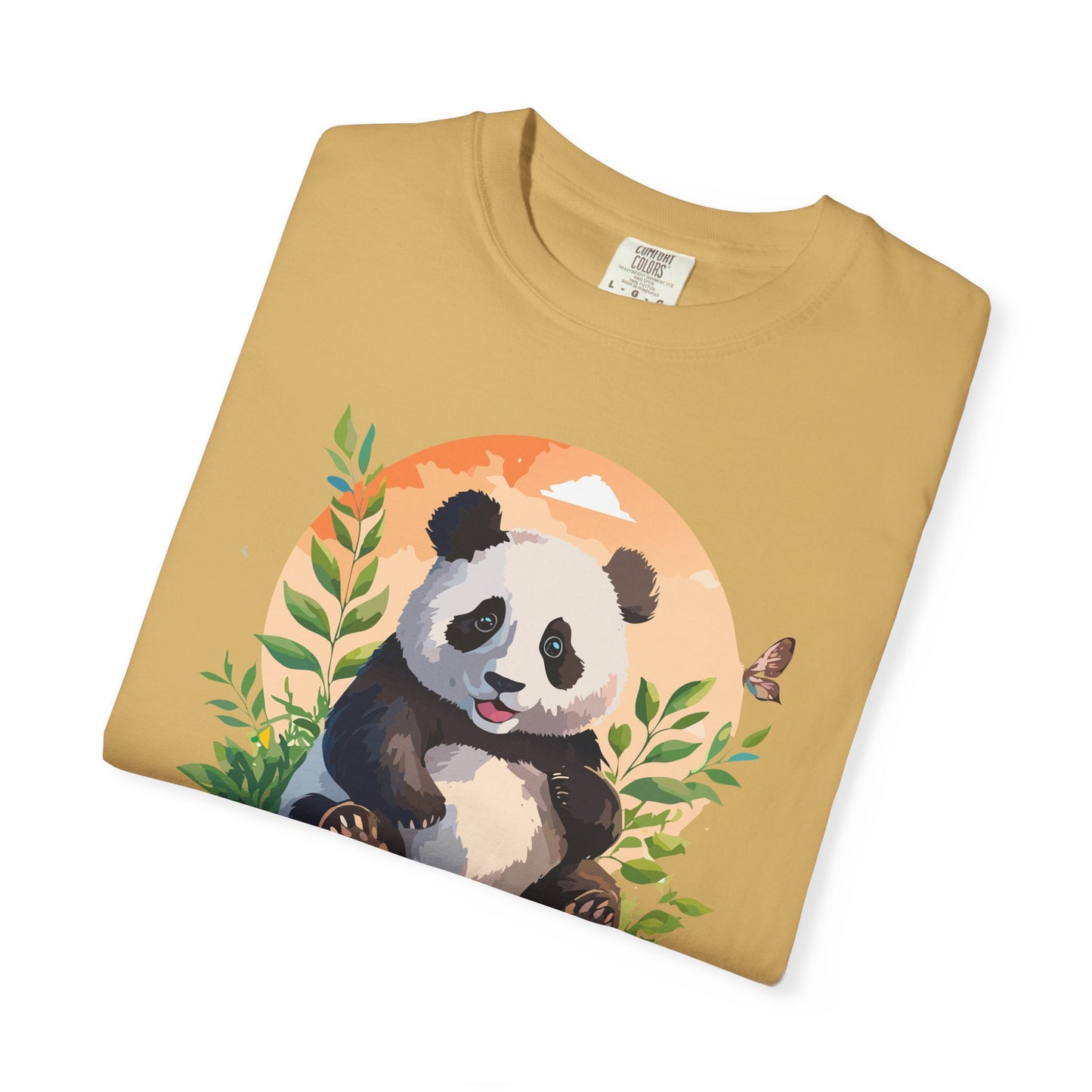 Panda Portrait T-Shirt Unisex Cotton Floral Chinese Graphic Circle Animal Art Tee pp4