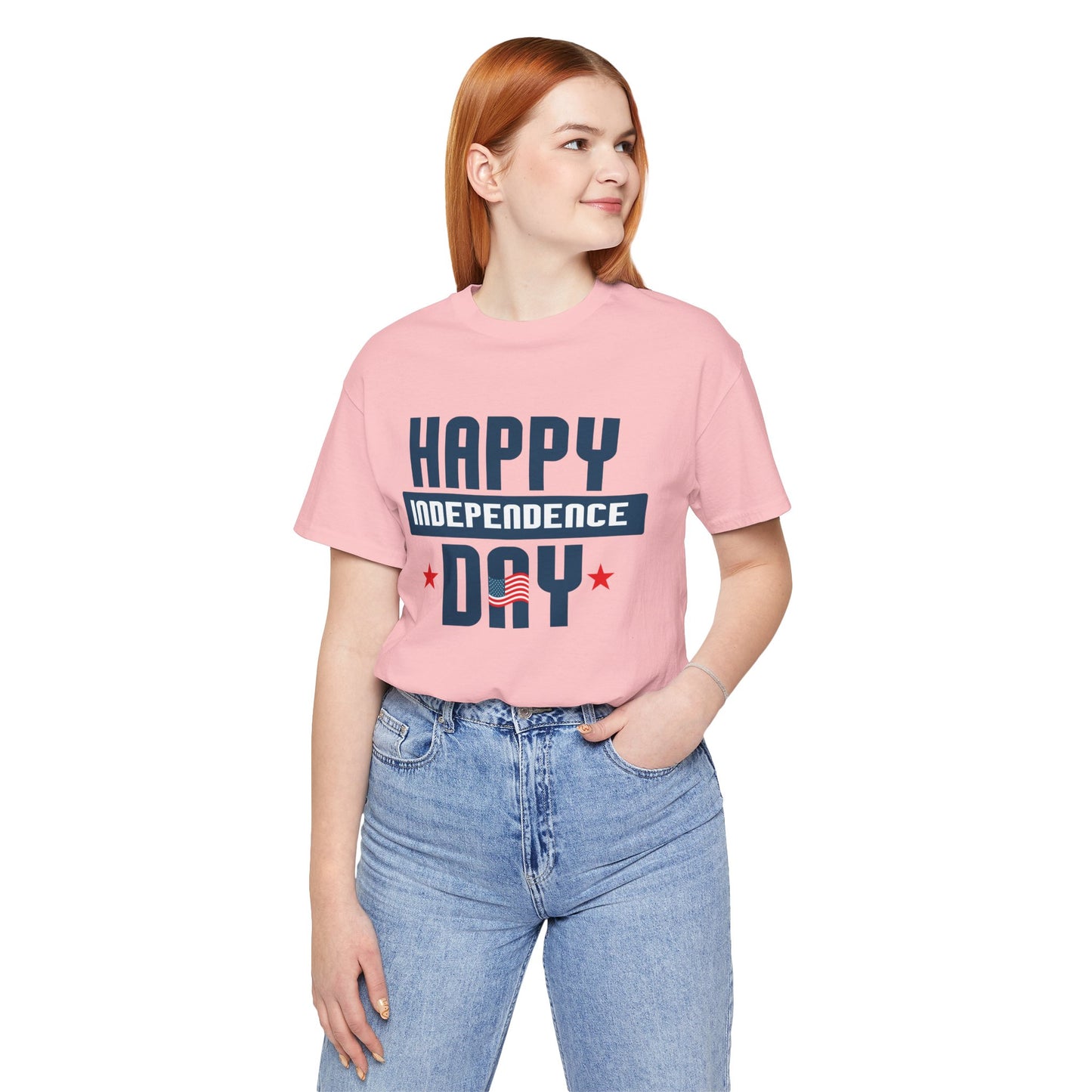 Happy Independence Day Graphic Unisex Cotton T-Shirt 017
