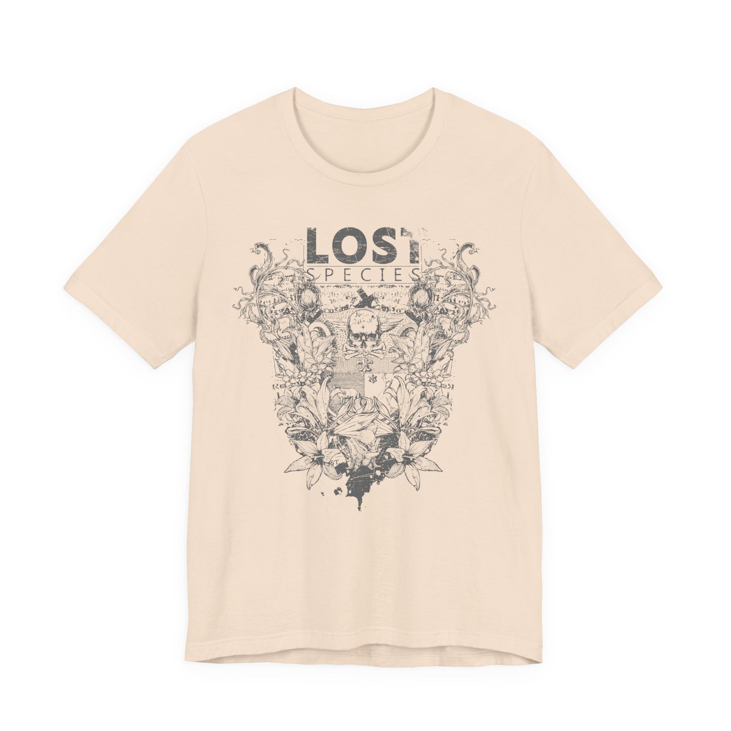 Lost Species Tee Floral Wildlife Illustration Rock Band T-Shirt A-7