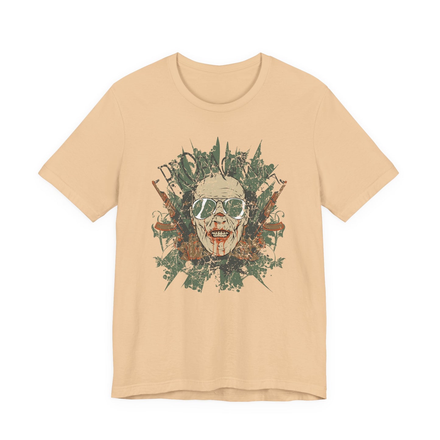 Retro Skull Floral Graphic Design Unisex Cotton T-Shirt G-2