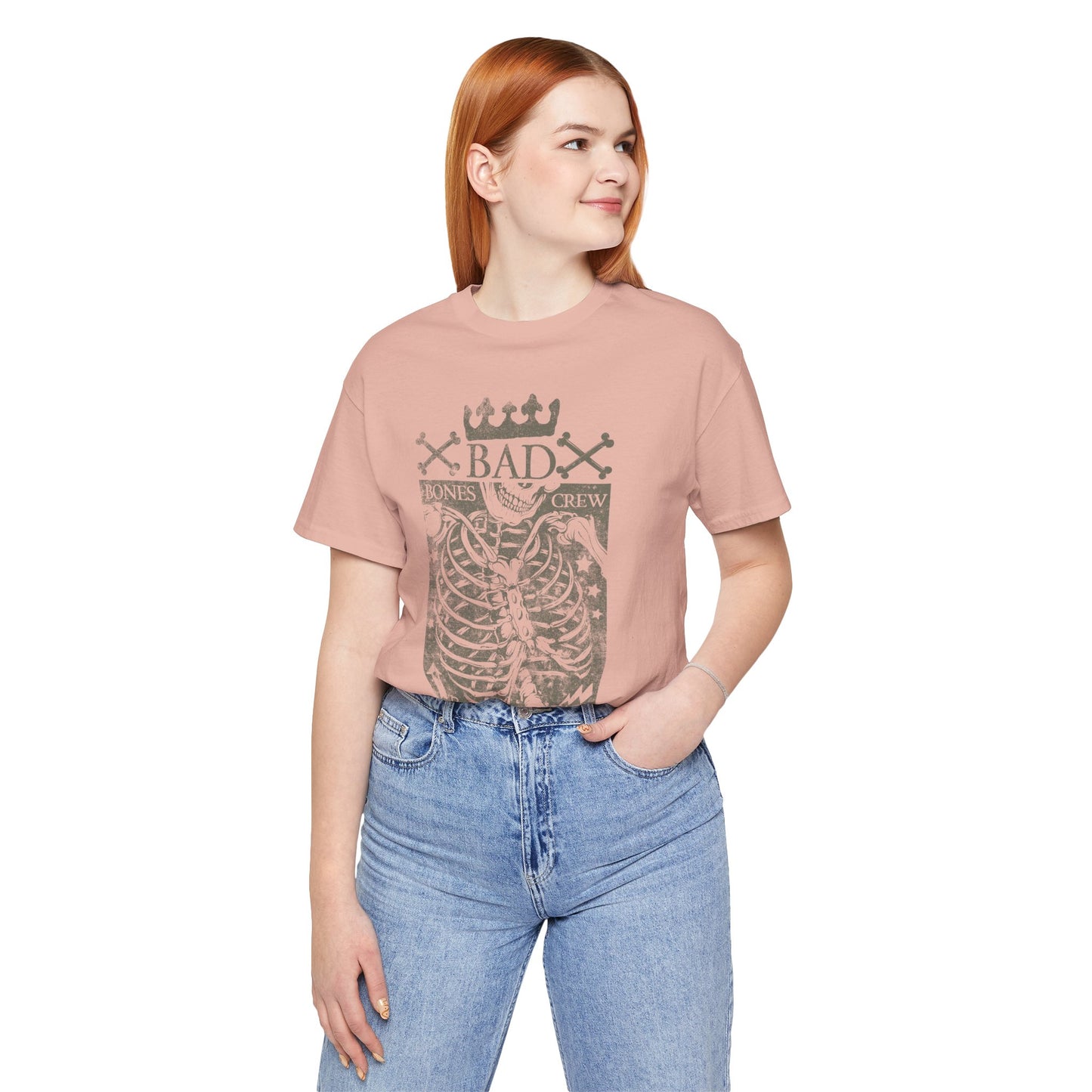 Skeleton Ribcage Tee Bones Crew Graphic Shirt A-10