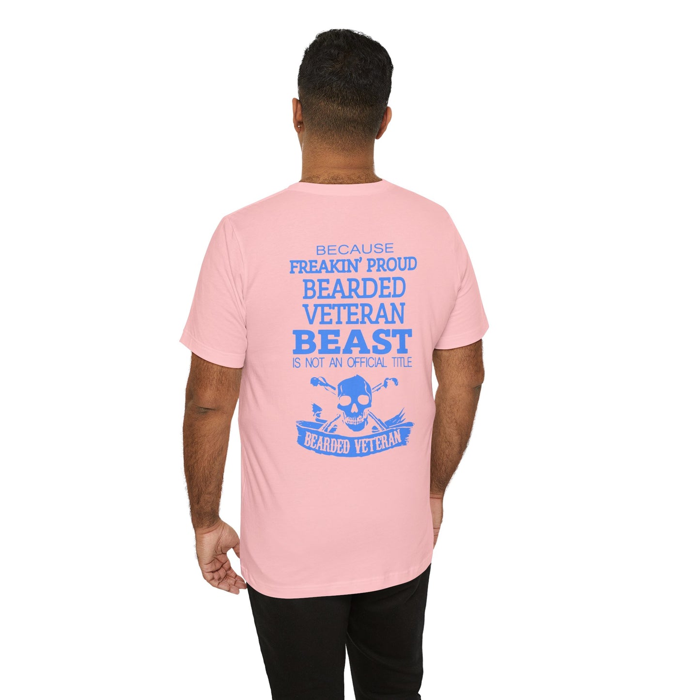 Bearded Veteran Beast T-Shirt Military Skull Beard Graphic Unisex Cotton Tee v46