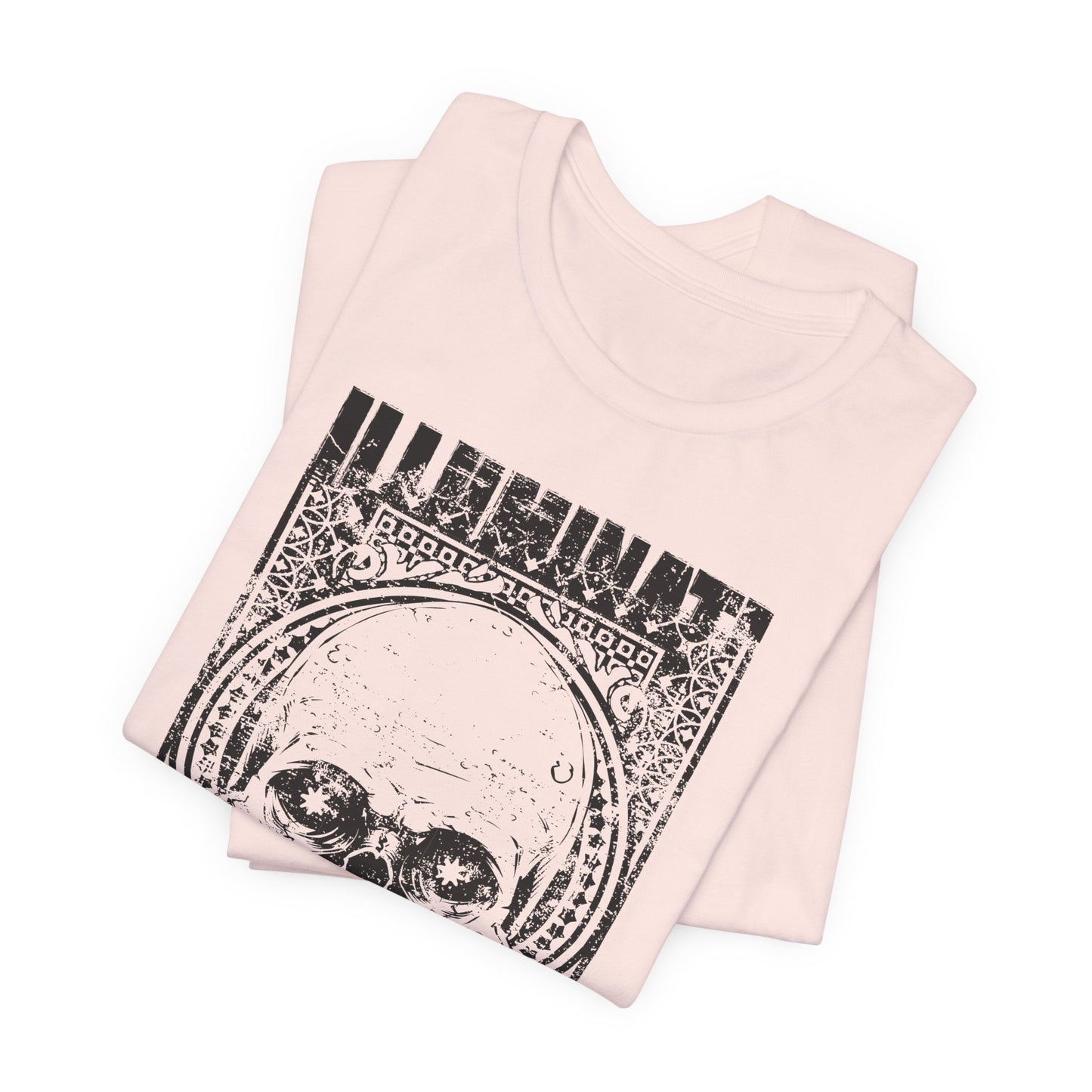 Skull Circle Graphic T-Shirt Vintage Etching Illustration Art Design Tee A-9