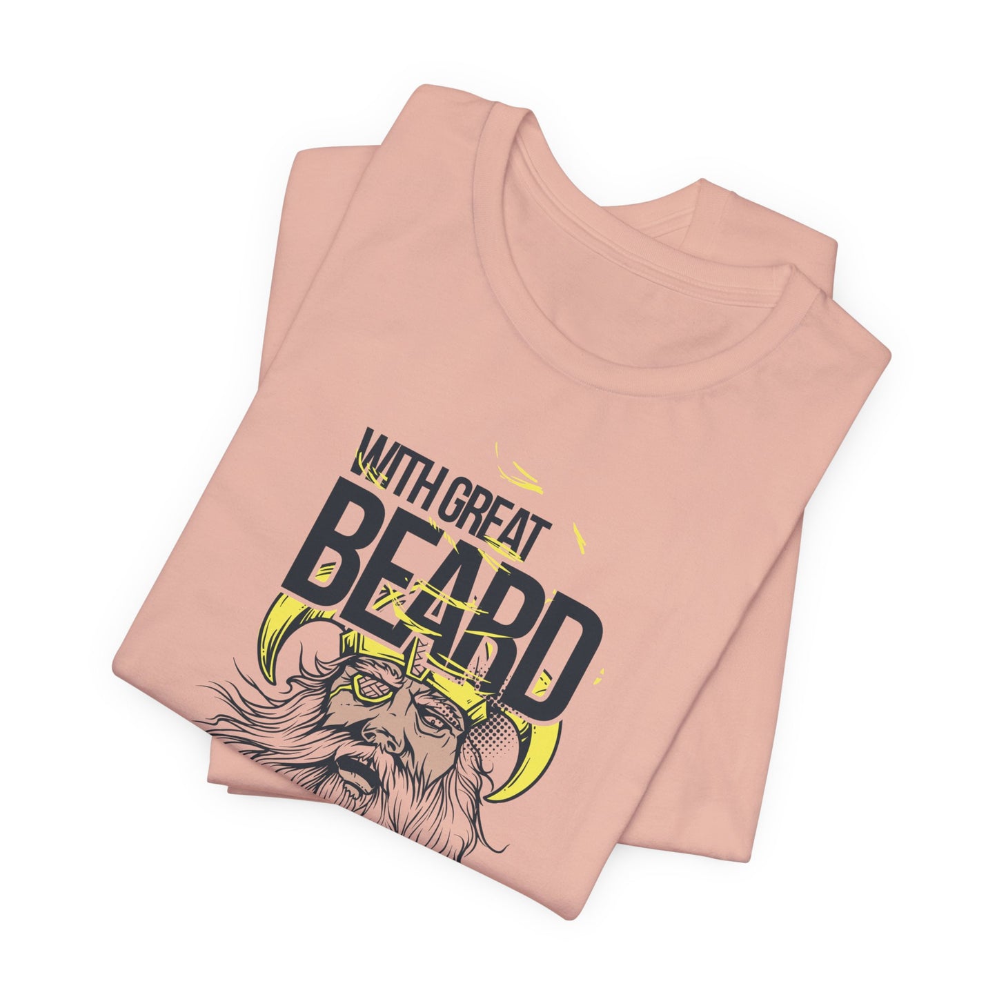 With Great Beard Comes Great Responsibility Tee Viking Beard Graphic Shirt A-2