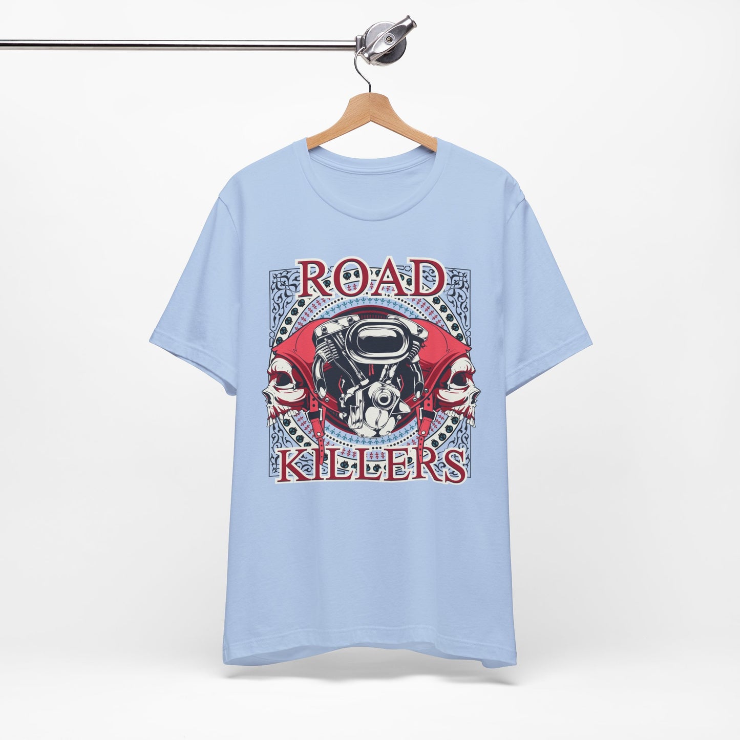 Dark Road Motorcycle Helmet Skull Tee Biker graphic t-shirt G-1