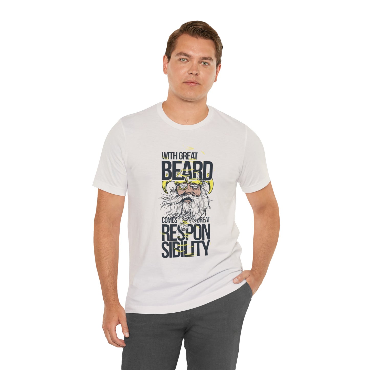 With Great Beard Comes Great Responsibility Tee Viking Beard Graphic Shirt A-2