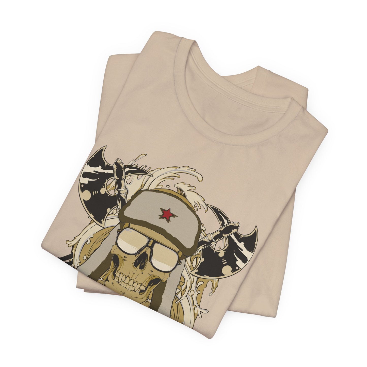 Viking Skull Graphic with Horned Helmet T-Shirt Captain Design Tee Art-41