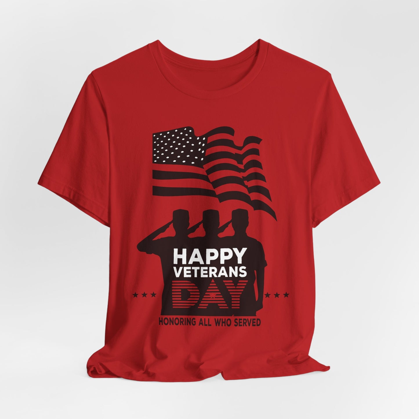 Happy Veterans Day saluting soldiers T-Shirt Patriotic American flag Unisex Cotton v51