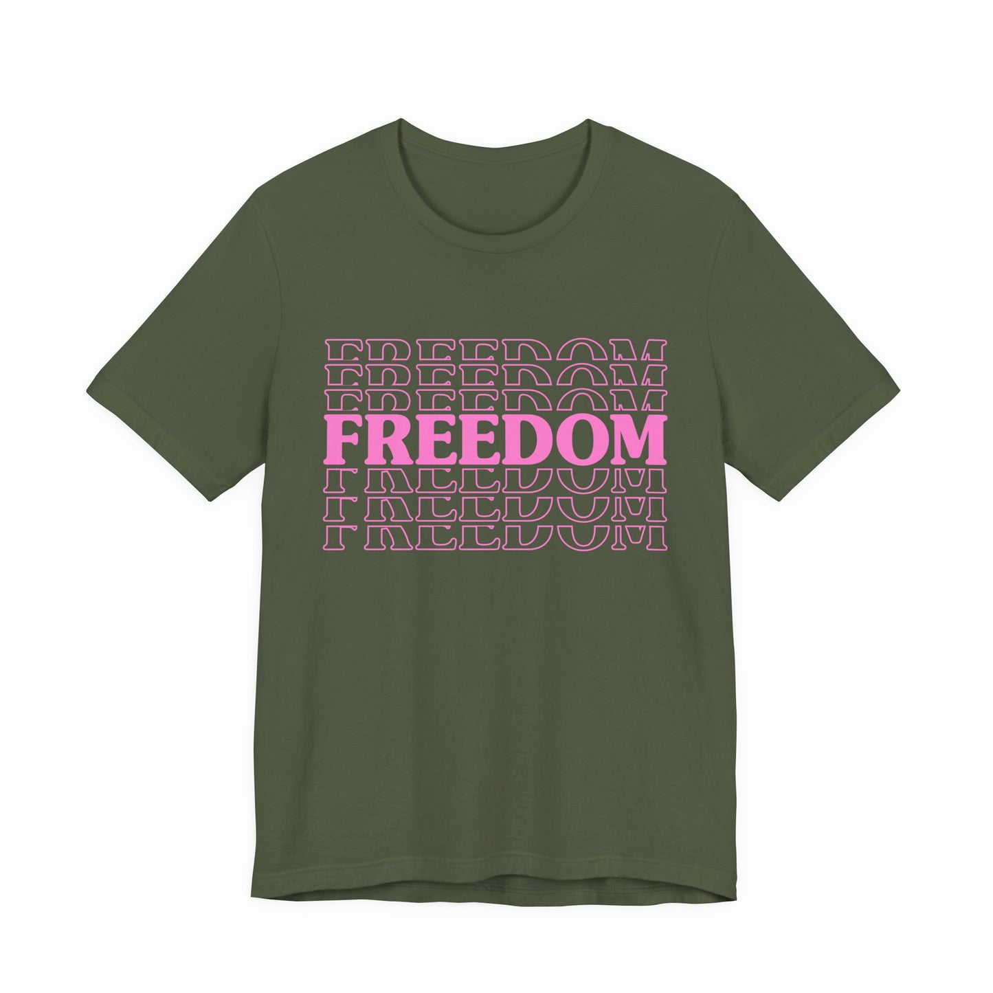 Freedom Text Graphic Unisex Cotton T-Shirt a8