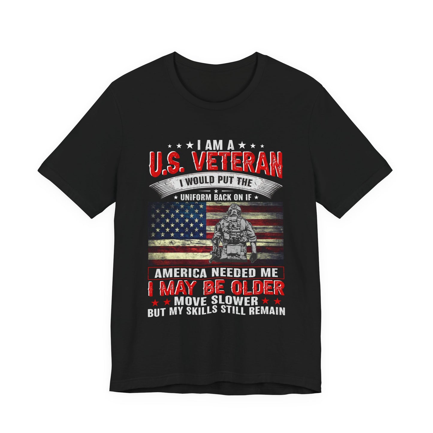 I Am A U.S. Veteran shirt American Flag Military Veteran Unisex Cotton Tee v25