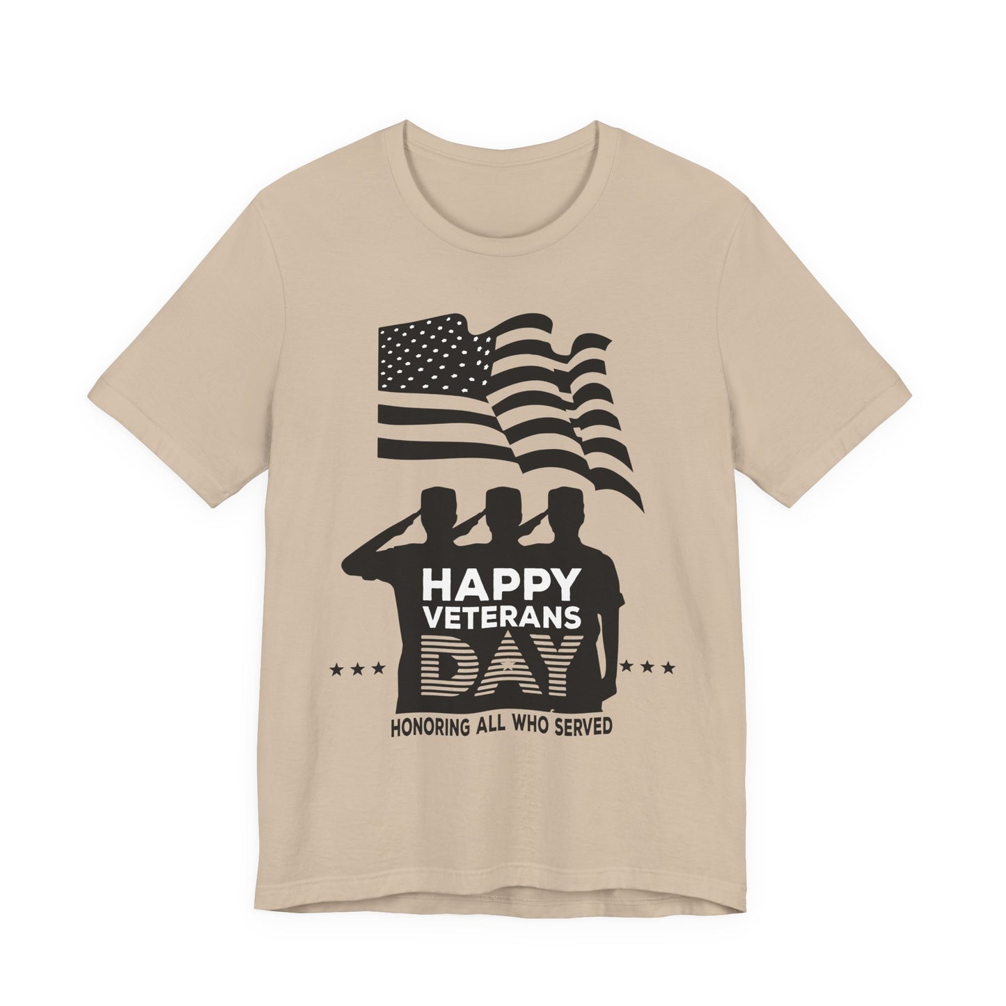 Happy Veterans Day saluting soldiers T-Shirt Patriotic American flag Unisex Cotton v51