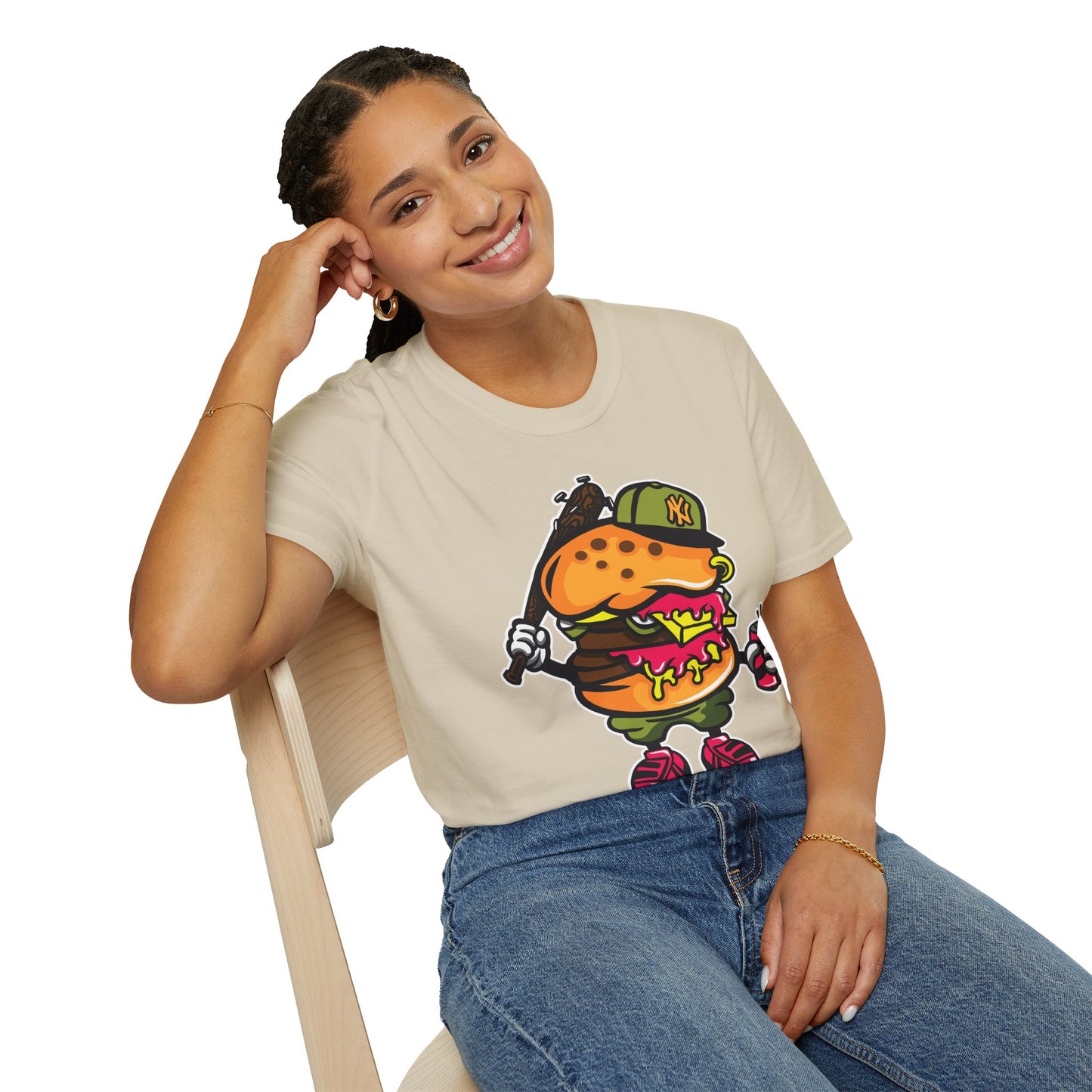 Unisex Cartoon T Shirt Funny Animation Tee Gildan Softstyle 64000 100 Percent Cotton