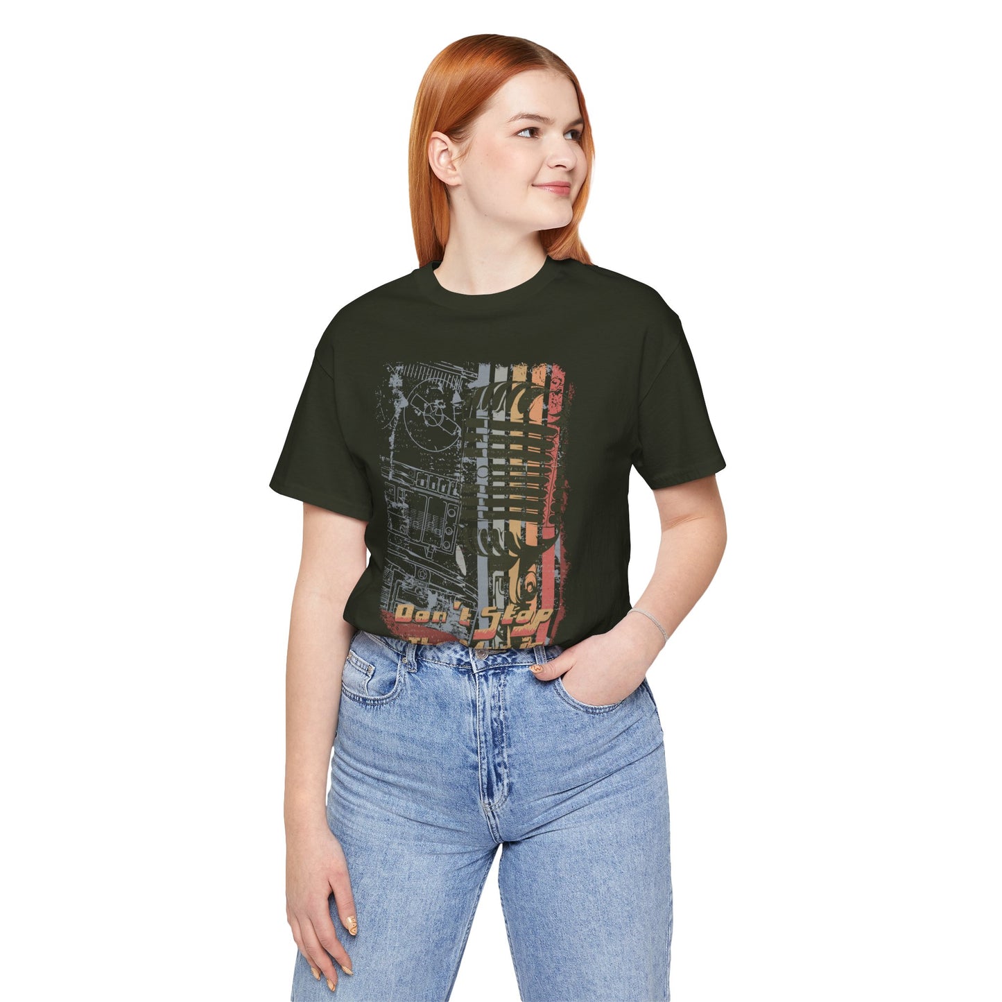 Retro Microphone Graphic Unisex Cotton T-Shirt r9