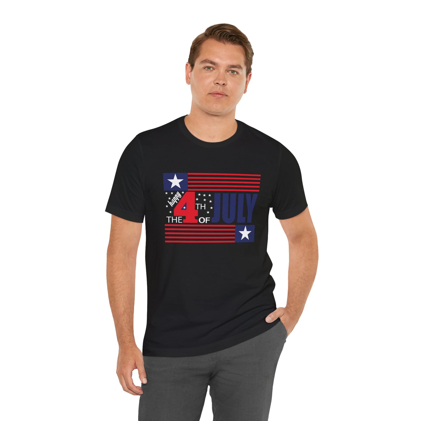 4th of July Flag Independence Day Graphic Unisex Cotton T-Shirt 014