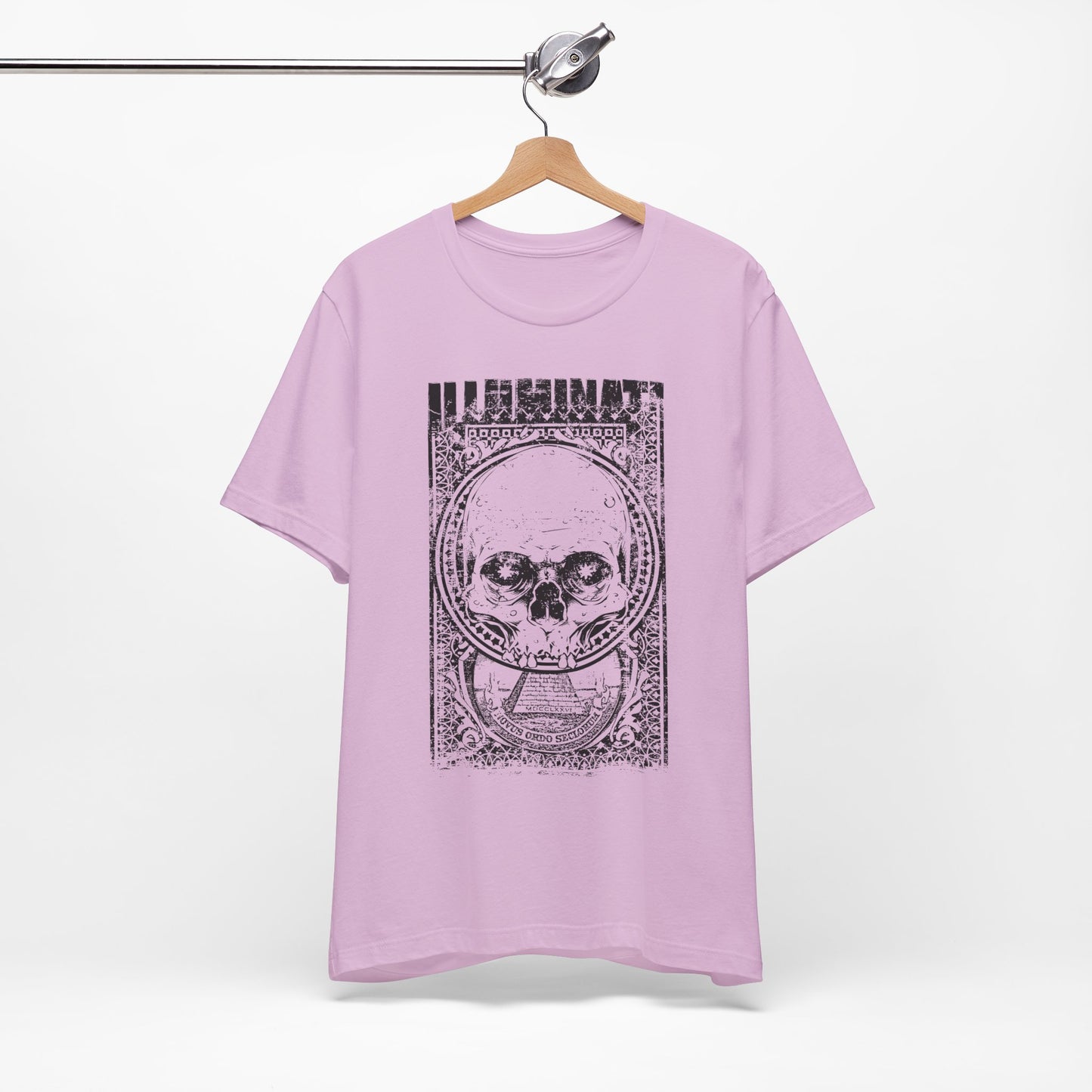 Skull Circle Graphic T-Shirt Vintage Etching Illustration Art Design Tee A-9