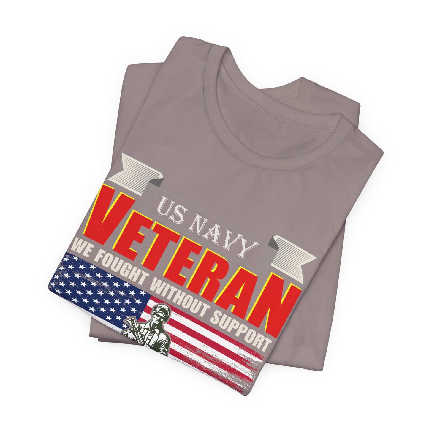 US Navy Veteran T-Shirt American Flag Soldier Graphic Patriotic Military Unisex Cotton v42