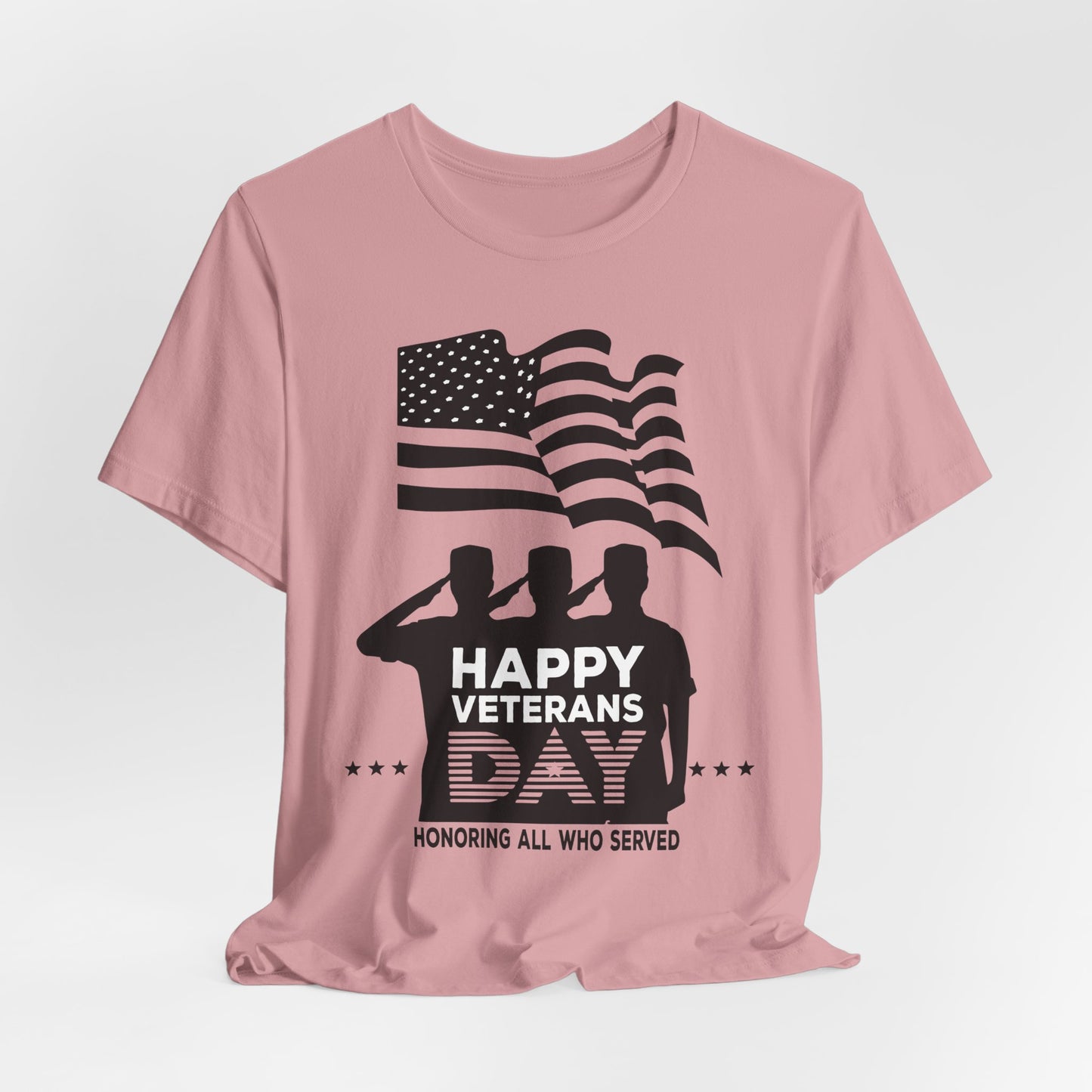 Happy Veterans Day saluting soldiers T-Shirt Patriotic American flag Unisex Cotton v51