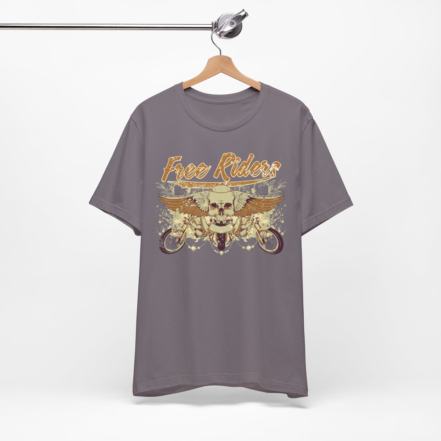 Free Riders Skull Motorcycle Tee Biker Graphic Art Design T-Shirt A-1