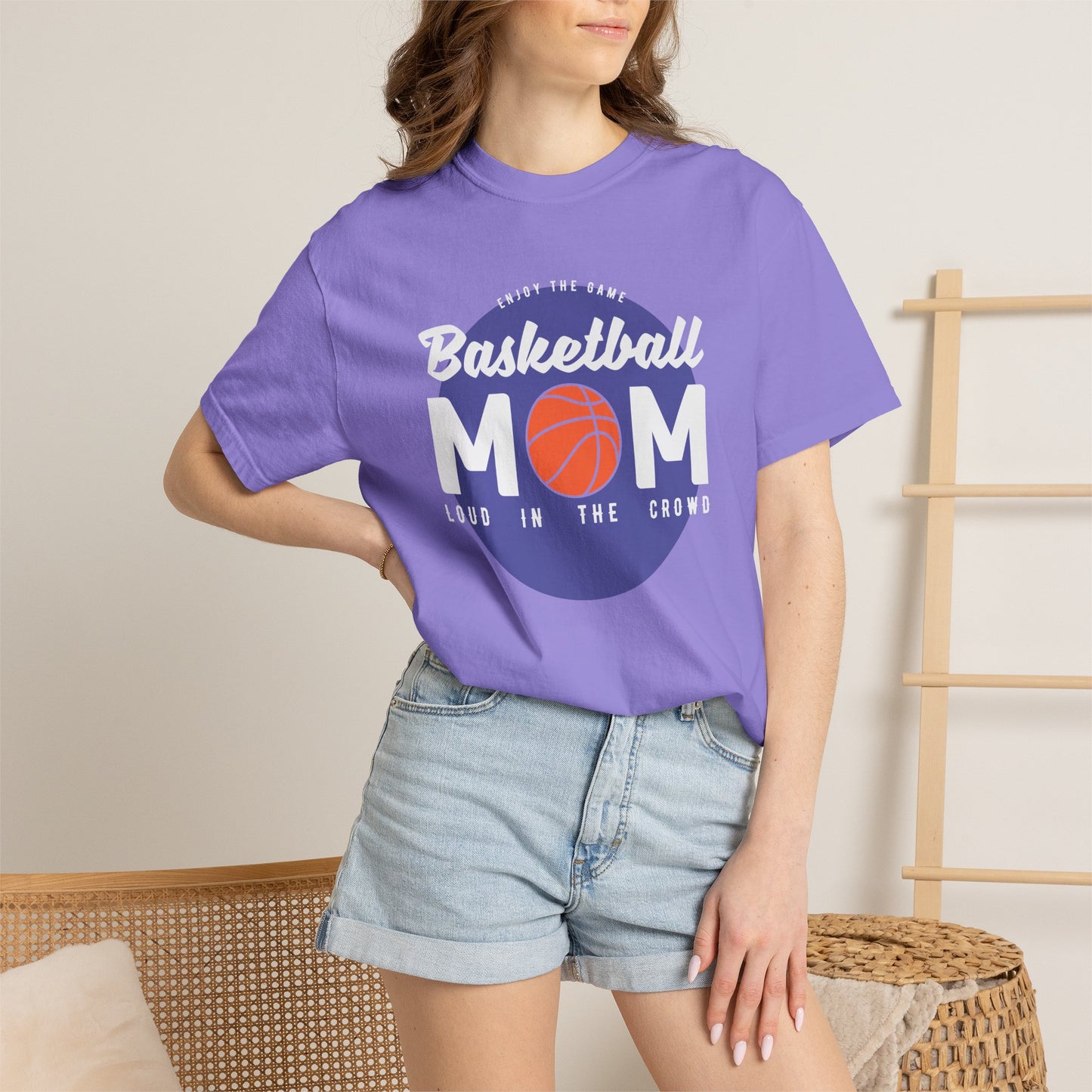 Basketball Mom T-shirt Mother's Day Mama Tee Unisex Comfort Colors Garment-Dyed Cotton h31