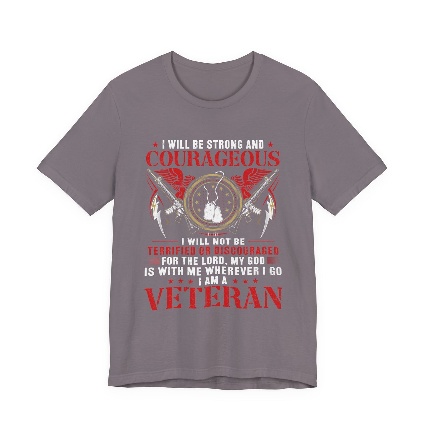 Courageous Veteran Prayer Tee Military Dog Tags Unisex Cotton T-Shirt v37