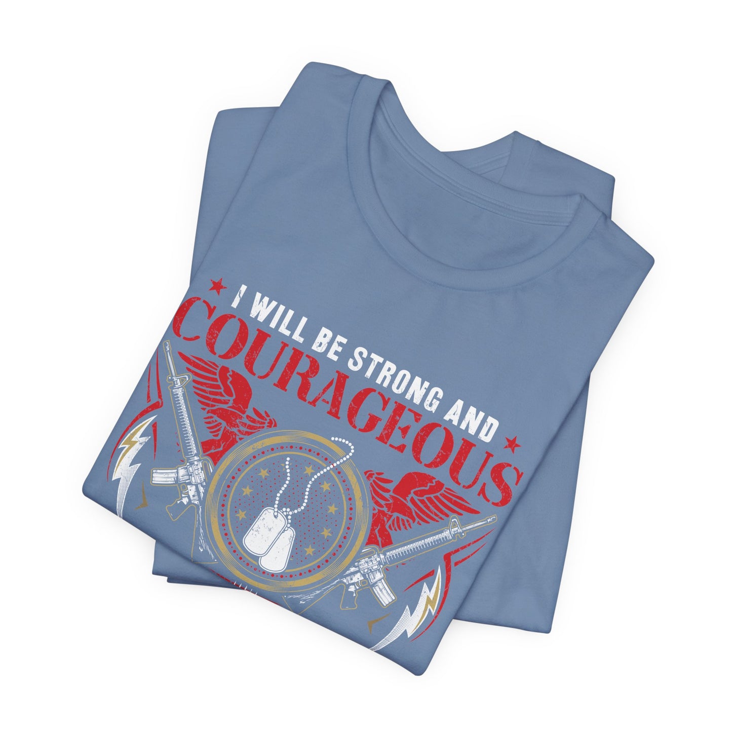Courageous Veteran Prayer Tee Military Dog Tags Unisex Cotton T-Shirt v37