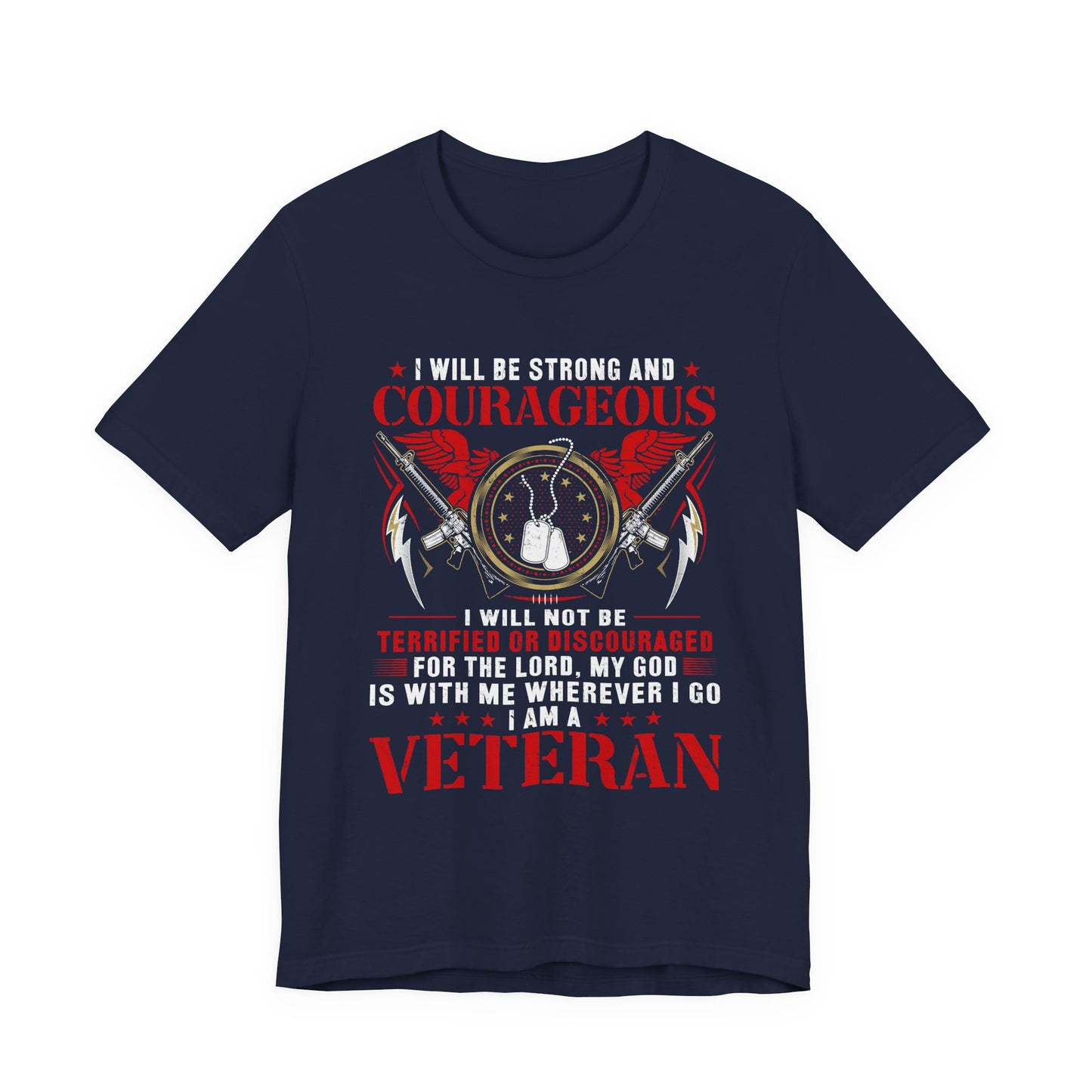 Courageous Veteran Prayer Tee Military Dog Tags Unisex Cotton T-Shirt v37