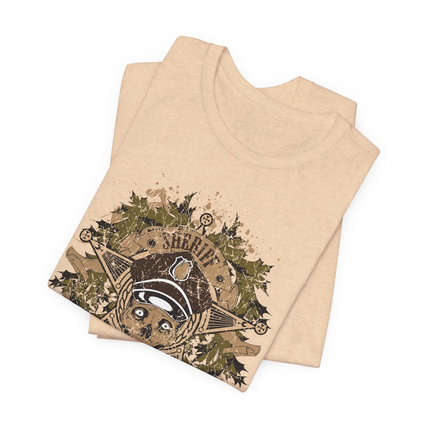 Skull Floral Emblem Graphic Unisex Cotton Tee Art-45