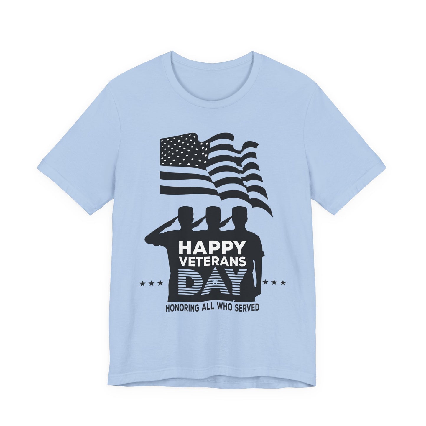 Happy Veterans Day saluting soldiers T-Shirt Patriotic American flag Unisex Cotton v51