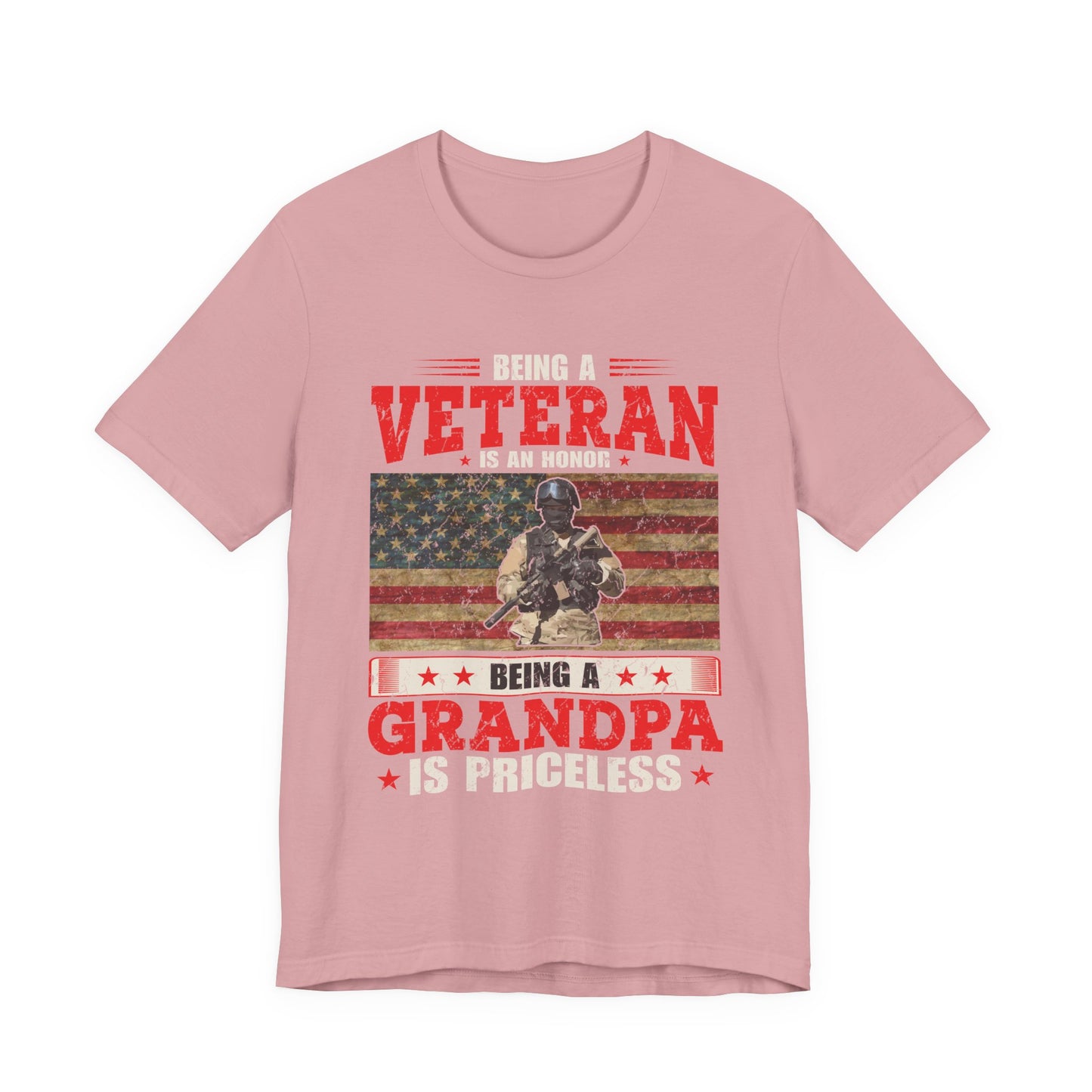 Veteran Grandpa T-Shirt American Flag Soldier Grandpa Unisex Cotton Tee v34