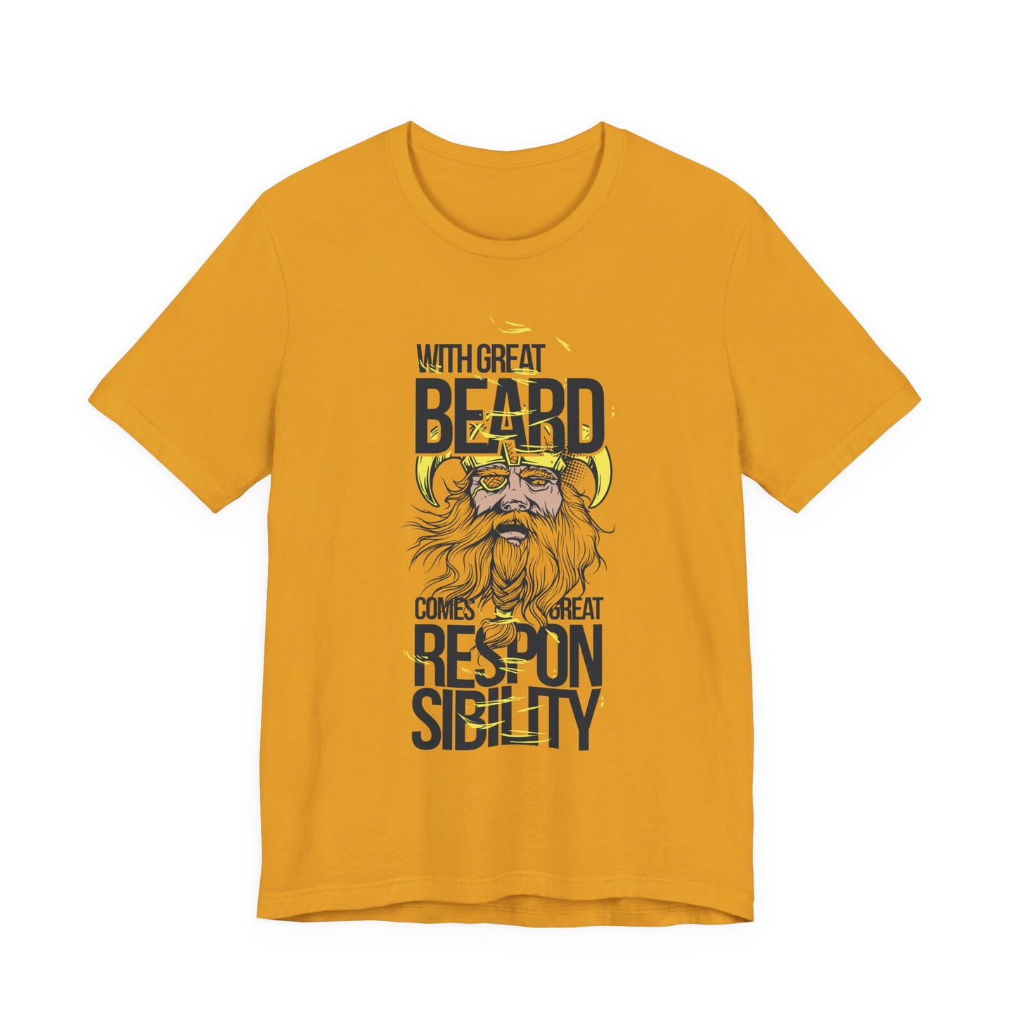 With Great Beard Comes Great Responsibility Tee Viking Beard Graphic Shirt A-2