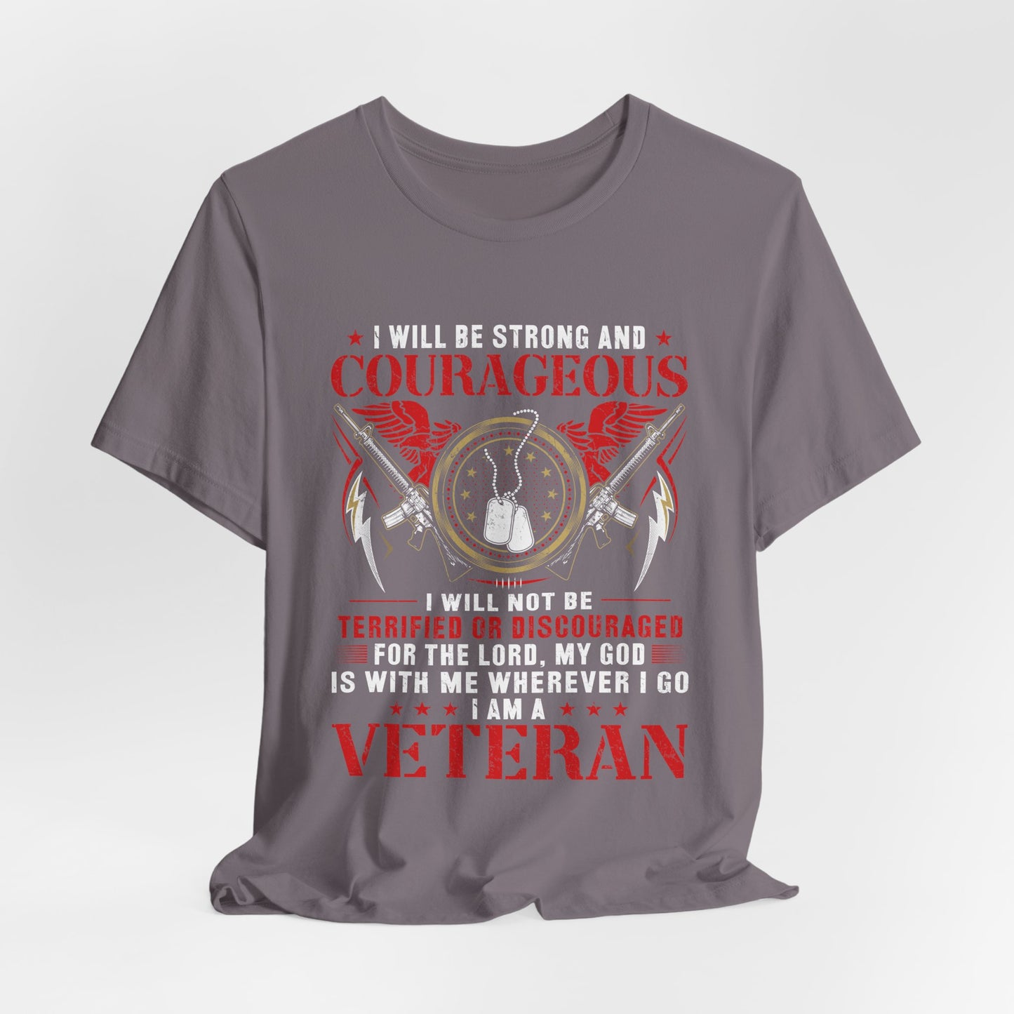 Courageous Veteran Prayer Tee Military Dog Tags Unisex Cotton T-Shirt v37