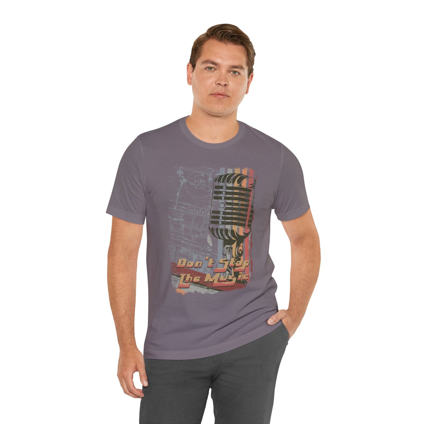 Retro Microphone Graphic Unisex Cotton T-Shirt r9