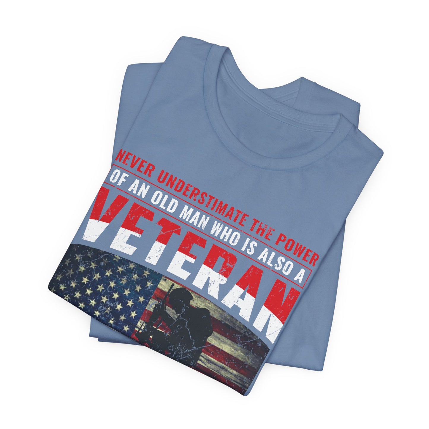 Veteran American flag T-Shirt I Made It Old Man Veteran Military Pride Unisex Cotton v32