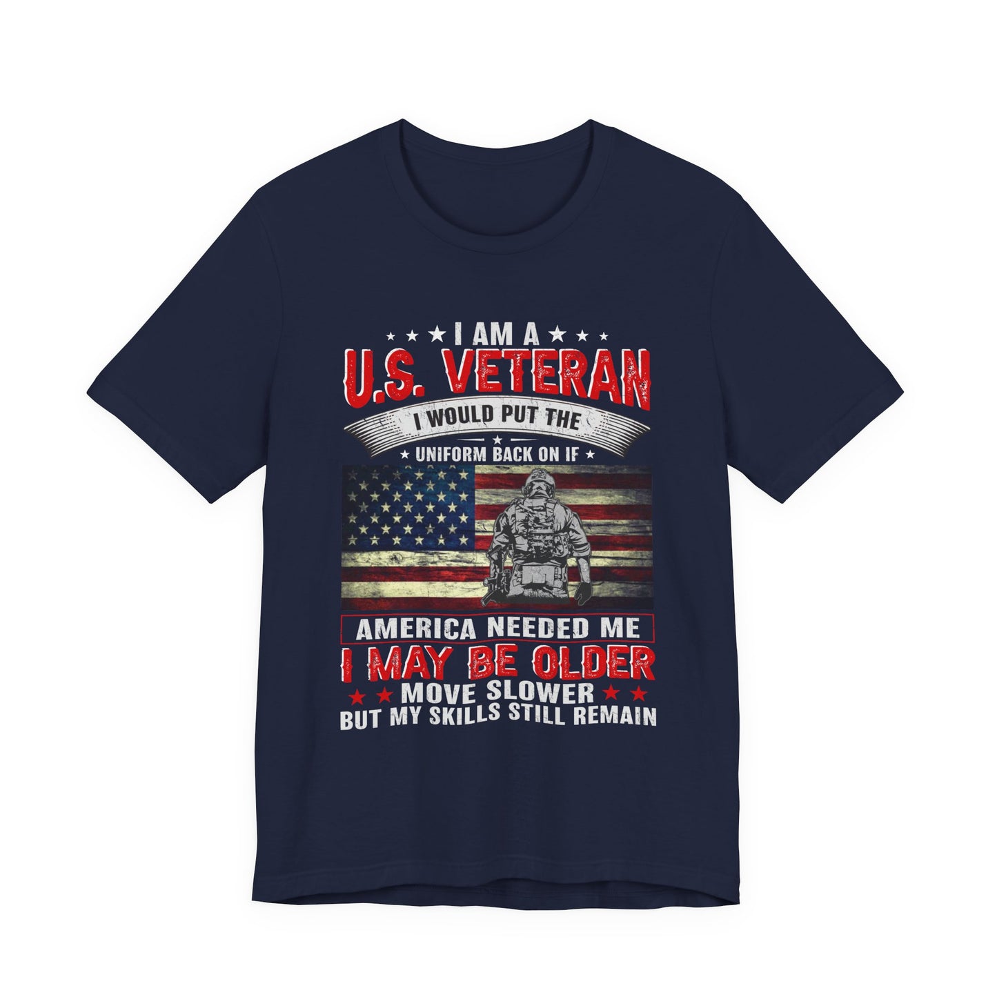I Am A U.S. Veteran shirt American Flag Military Veteran Unisex Cotton Tee v25