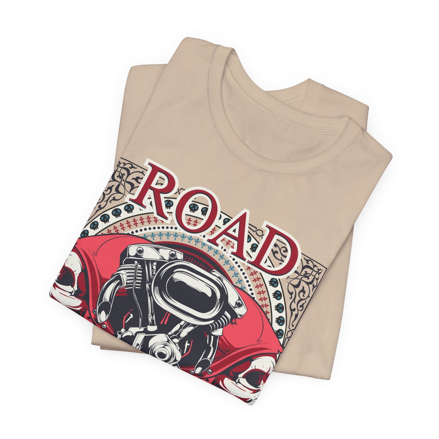Dark Road Motorcycle Helmet Skull Tee Biker graphic t-shirt G-1
