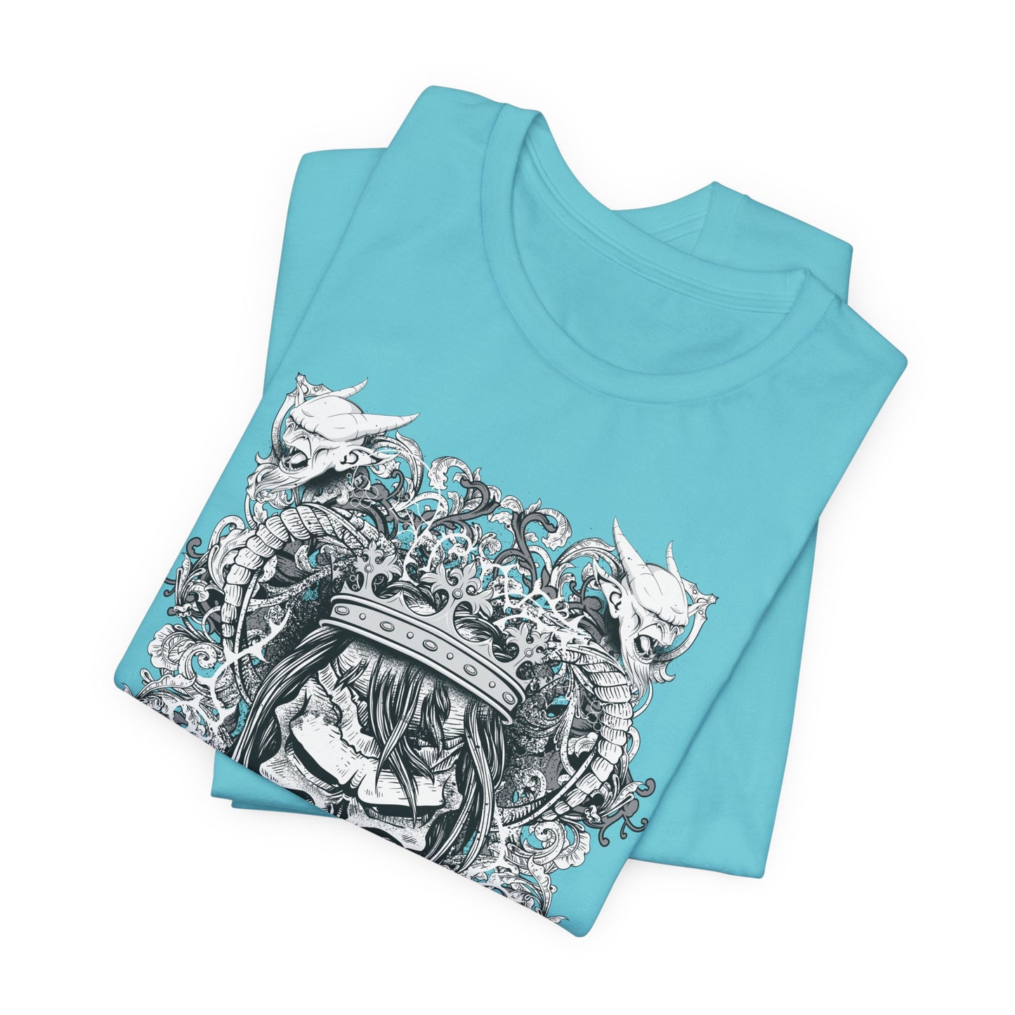 Gothic Skull Illustration Graphic Unisex Cotton T-Shirt r13