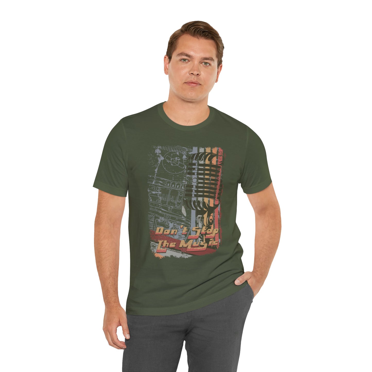 Retro Microphone Graphic Unisex Cotton T-Shirt r9