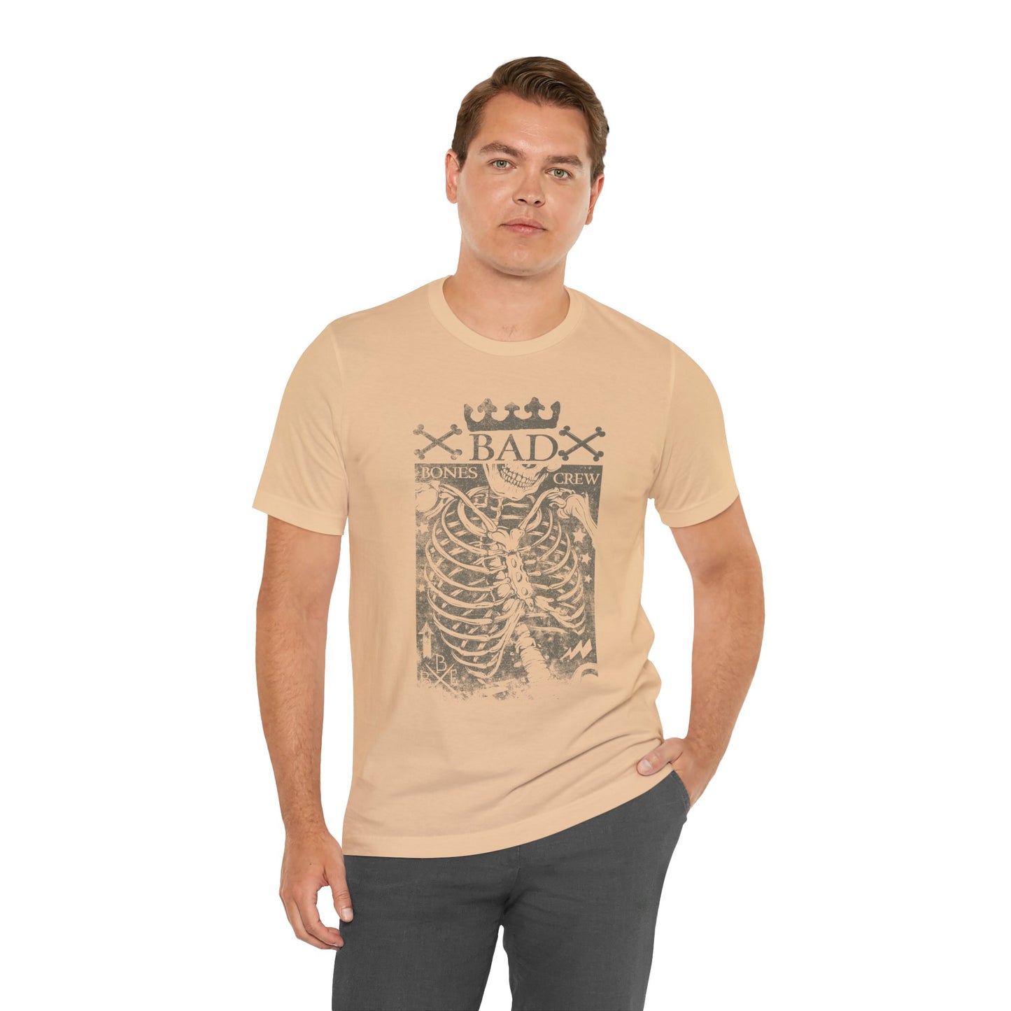 Skeleton Ribcage Tee Bones Crew Graphic Shirt A-10