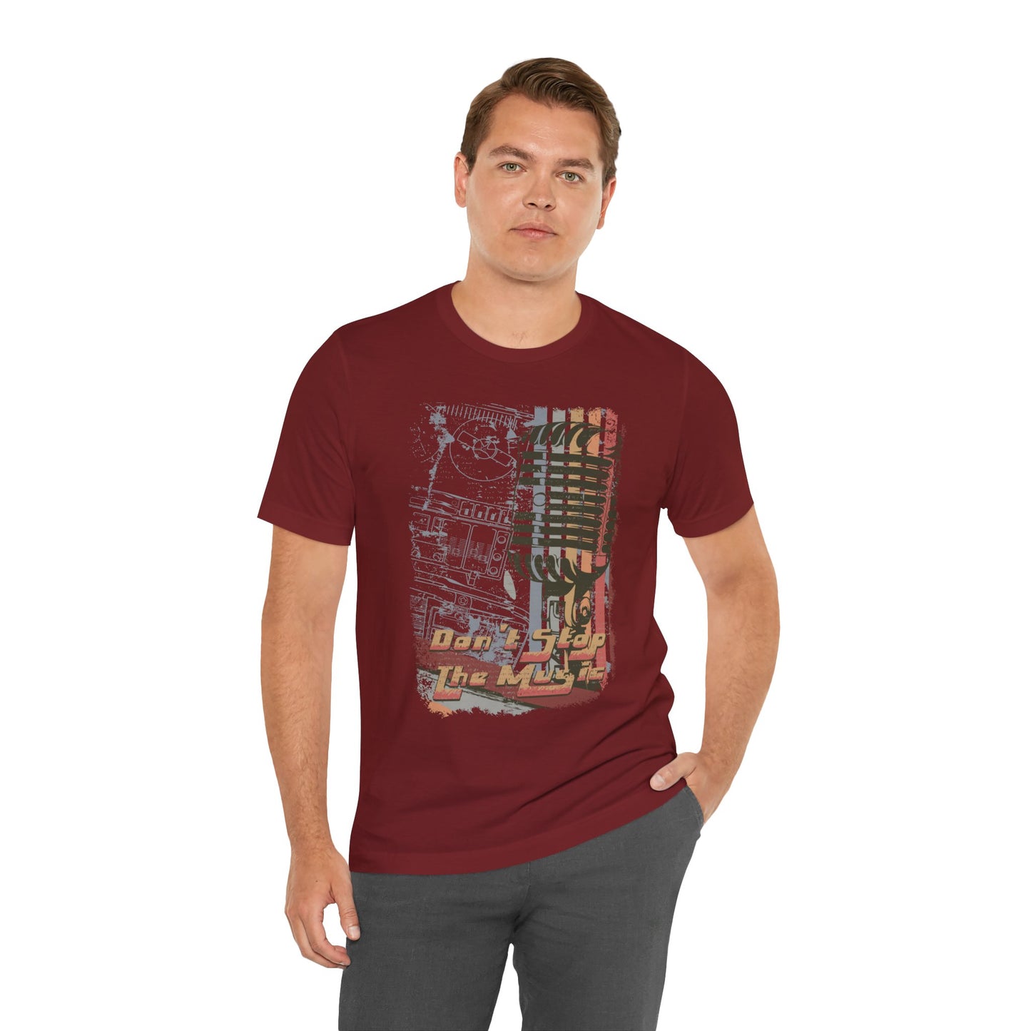 Retro Microphone Graphic Unisex Cotton T-Shirt r9