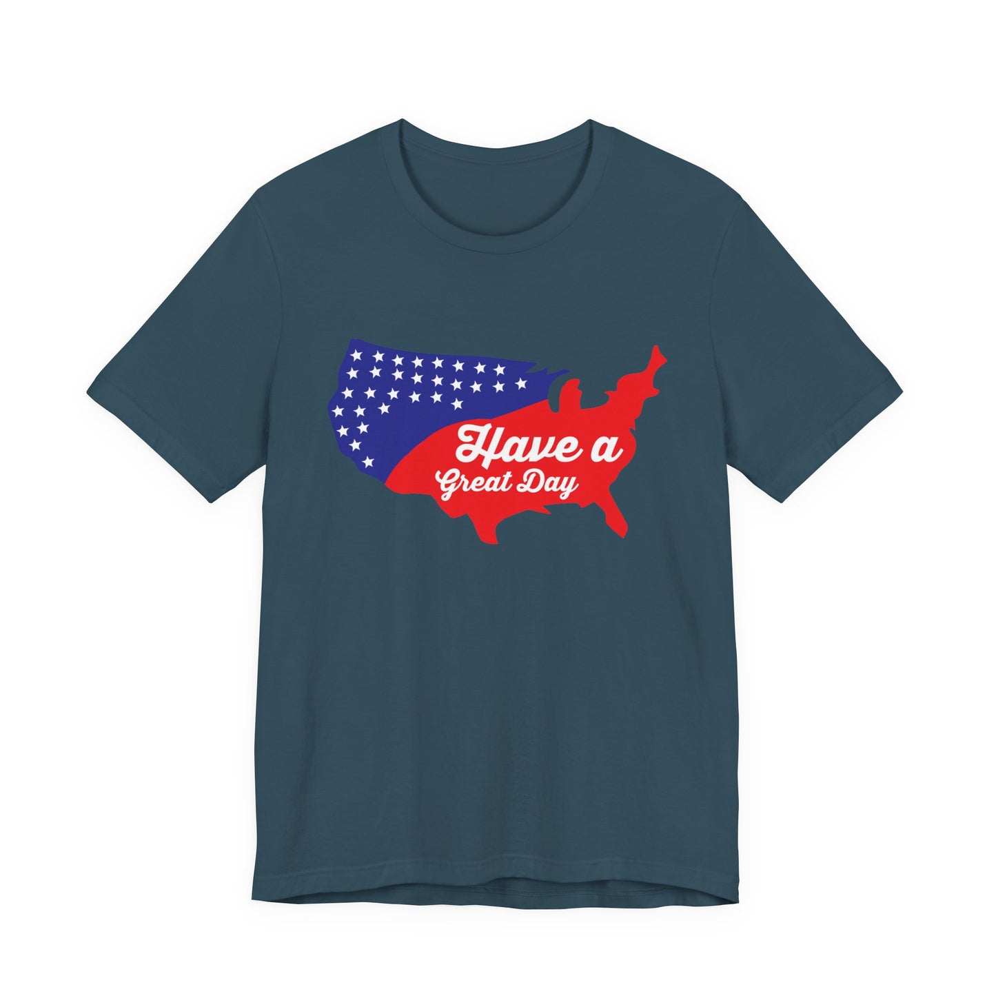 USA Map Patriotic Graphic Unisex Cotton T-Shirt 021