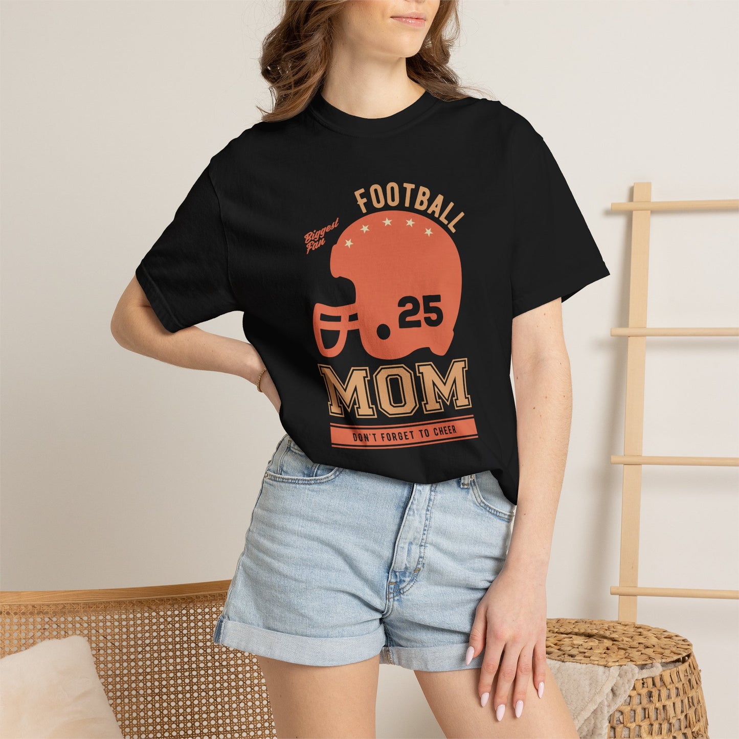 Football Mom T-shirt Mother's Day Mama Tee Unisex Comfort Colors Garment-Dyed Cotton h43