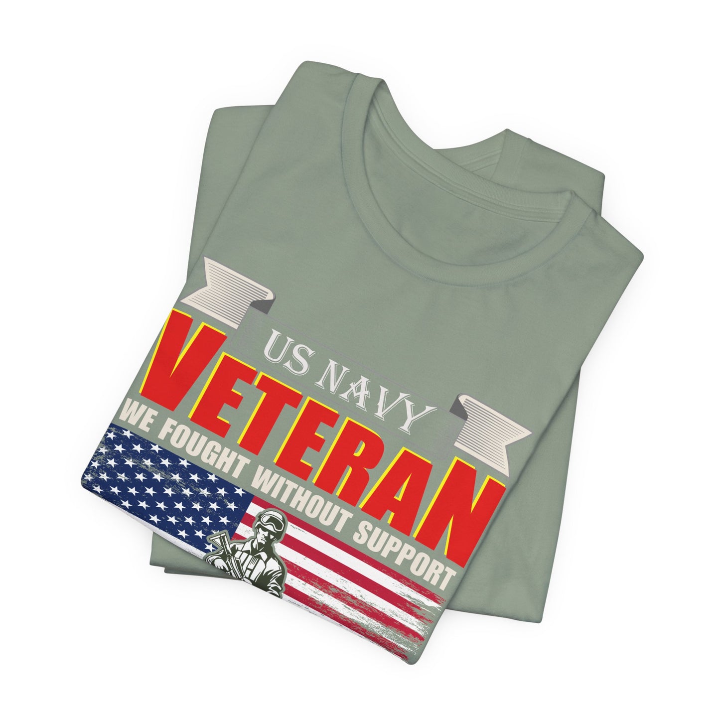US Navy Veteran T-Shirt American Flag Soldier Graphic Patriotic Military Unisex Cotton v42