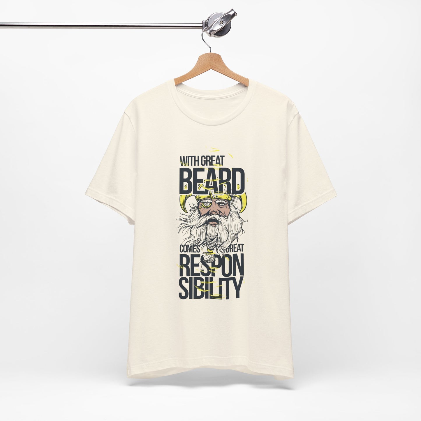 With Great Beard Comes Great Responsibility Tee Viking Beard Graphic Shirt A-2