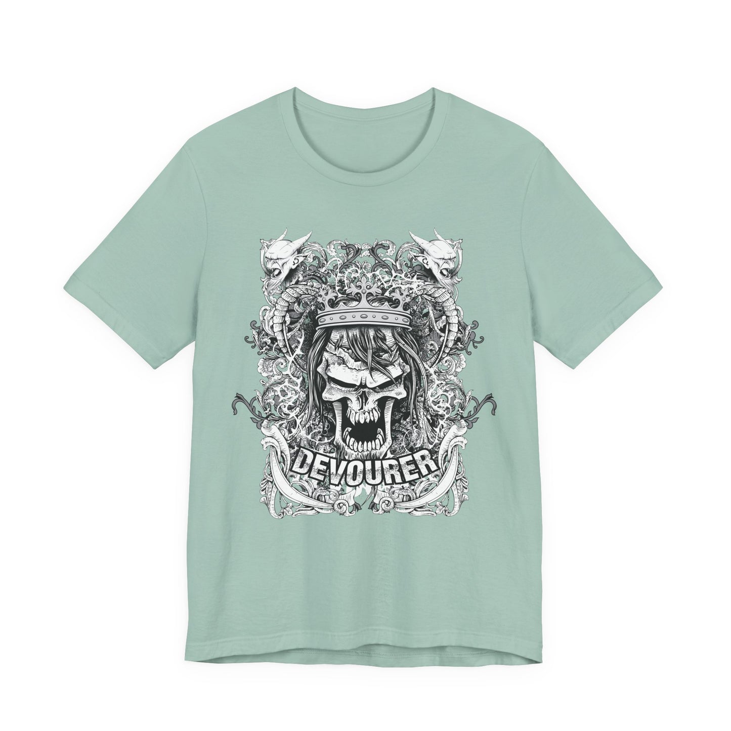 Gothic Skull Illustration Graphic Unisex Cotton T-Shirt r13