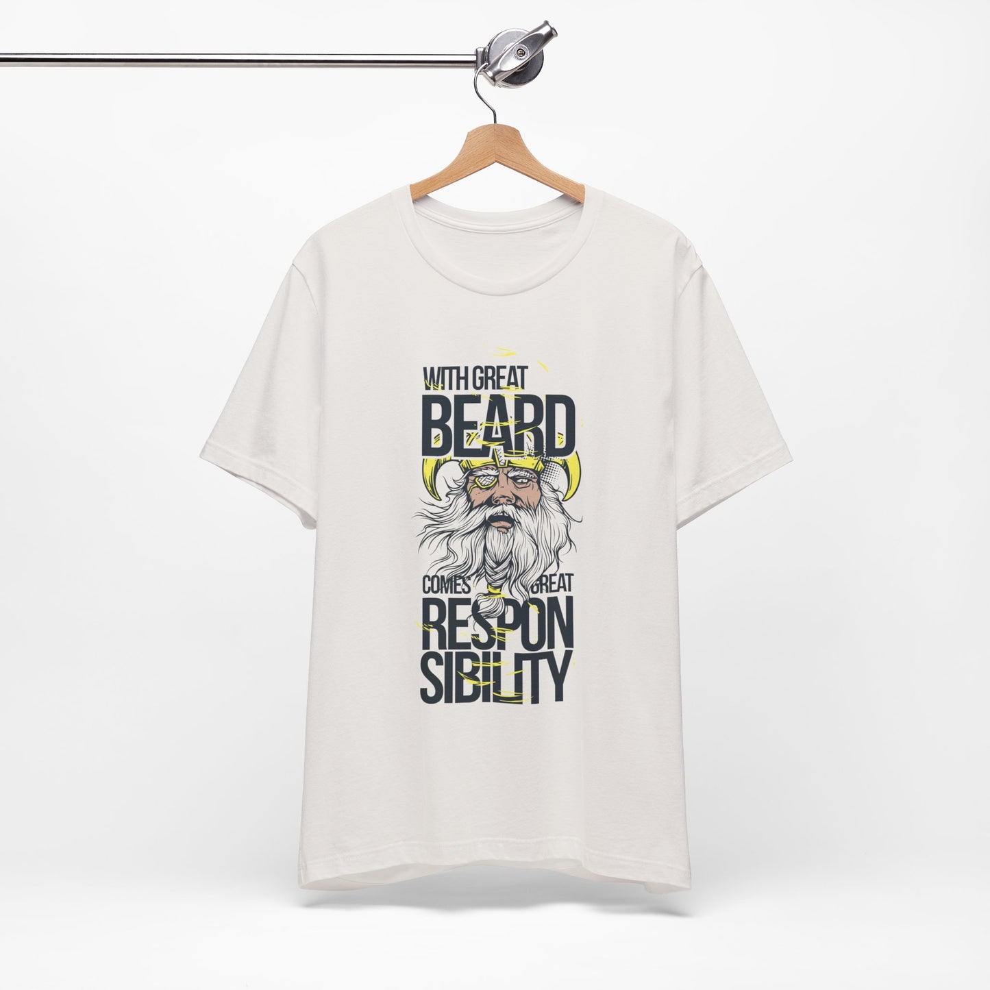 With Great Beard Comes Great Responsibility Tee Viking Beard Graphic Shirt A-2