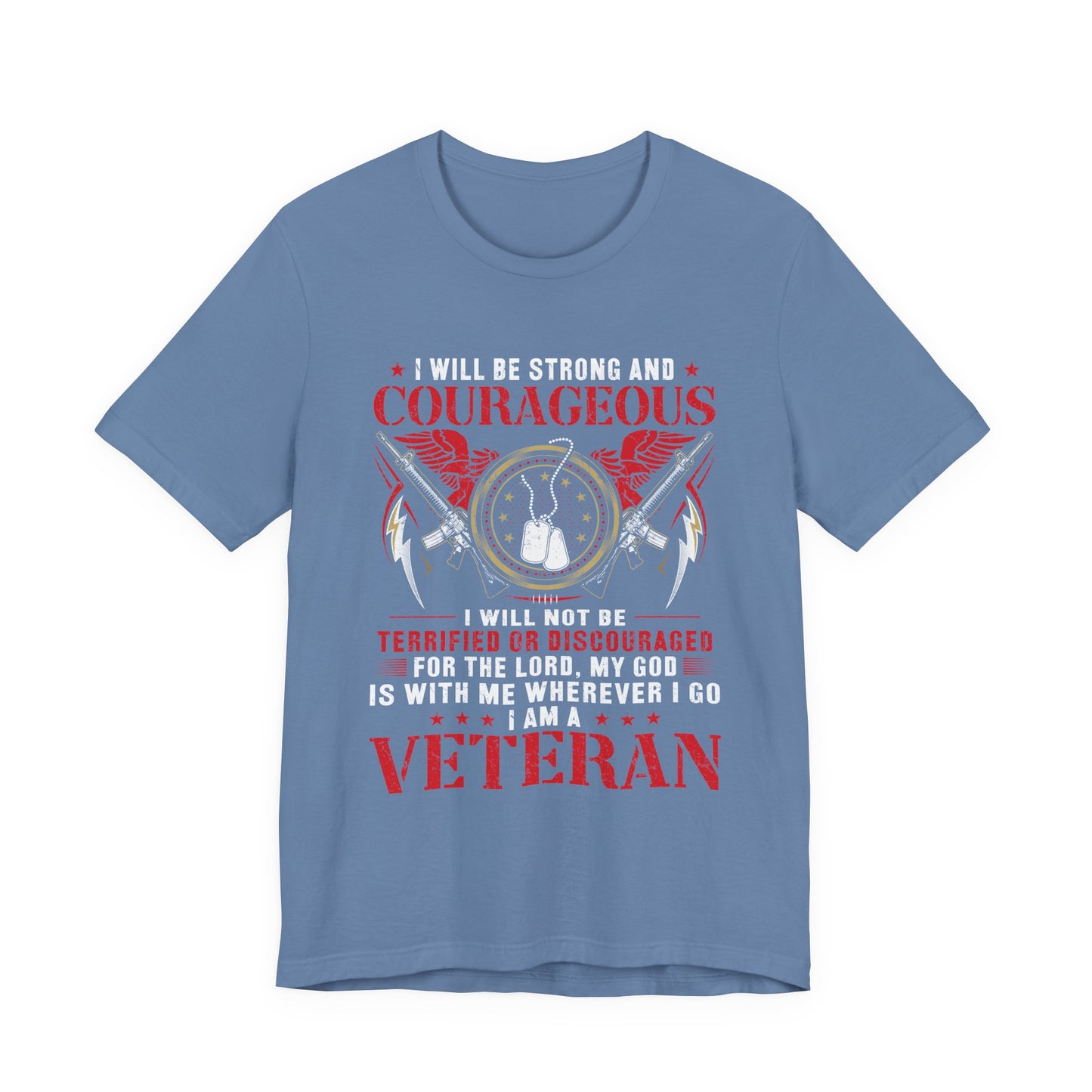 Courageous Veteran Prayer Tee Military Dog Tags Unisex Cotton T-Shirt v37