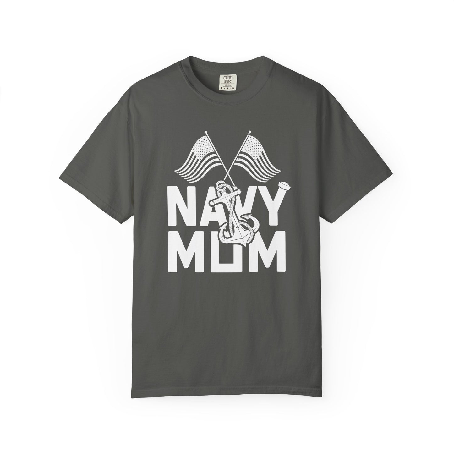 Navy Mom T-shirt Mother's Day Mama Tee Unisex Comfort Colors Garment-Dyed Cotton h20
