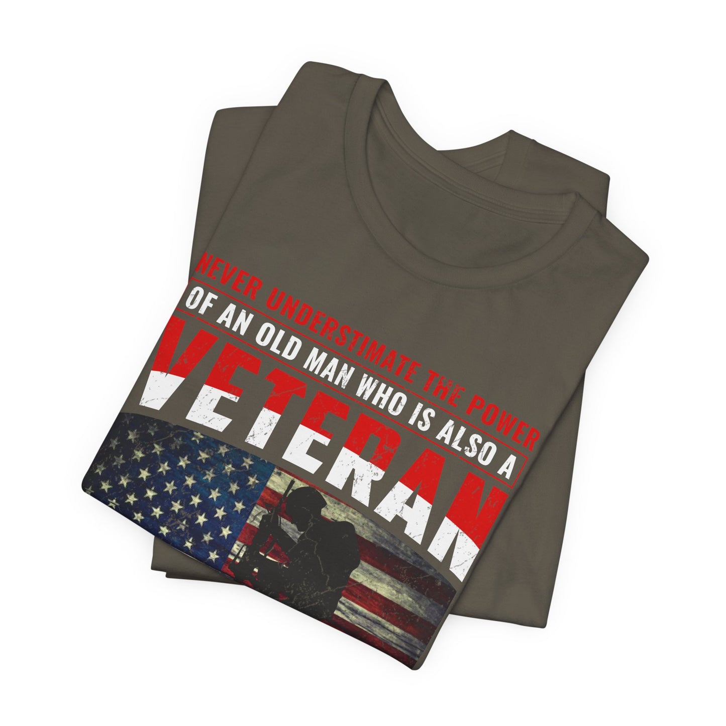 Veteran American flag T-Shirt I Made It Old Man Veteran Military Pride Unisex Cotton v32